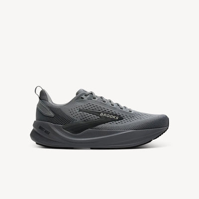 Brooks Ghost Max 4 Grey/Grey/Ebony men's – max cushion daily trainer with GlideRoll Rocker and DNA LOFT v3. Shop now at ProFeet Footwear.