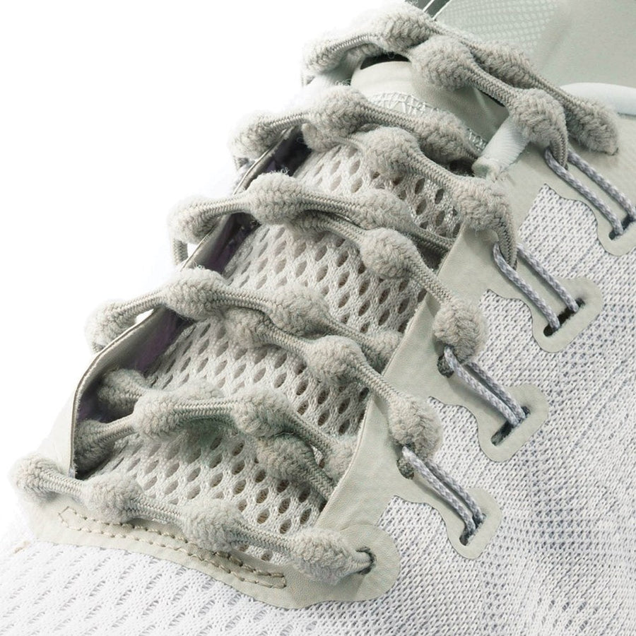 Caterpy No Tie Shoelaces - Adult Ghost Gray