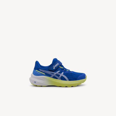 ASICS GT-1000 13 PS features reliable stability support and easy-on closure at Profeet Footwear. Purpose-built shoe for preschoolers. Expert-fitted.