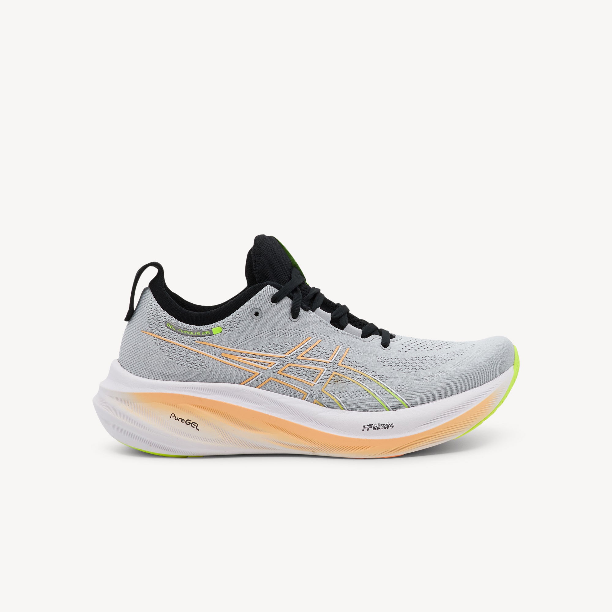Asics Gel Nimbus 26 Piedmont Grey / Safety Yellow Mens