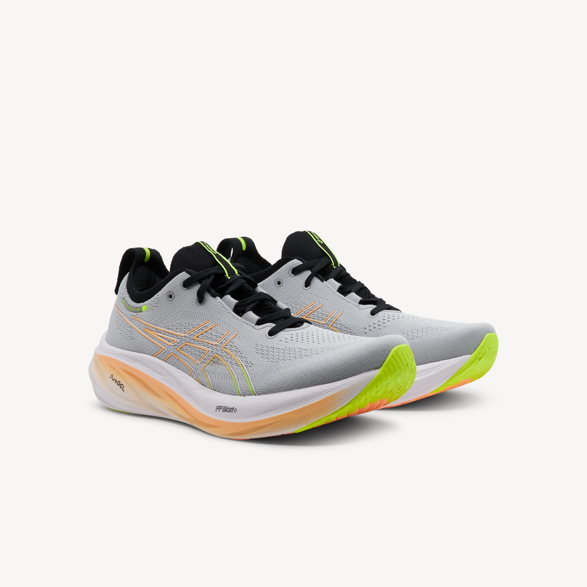 Asics Gel Nimbus 26 Piedmont Grey / Safety Yellow Mens