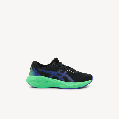 ASICS NOVABLAST 5 GS features energetic cushioning and responsive bounce at Profeet Footwear. Purpose-built running shoe for kids. Expert-fitted.