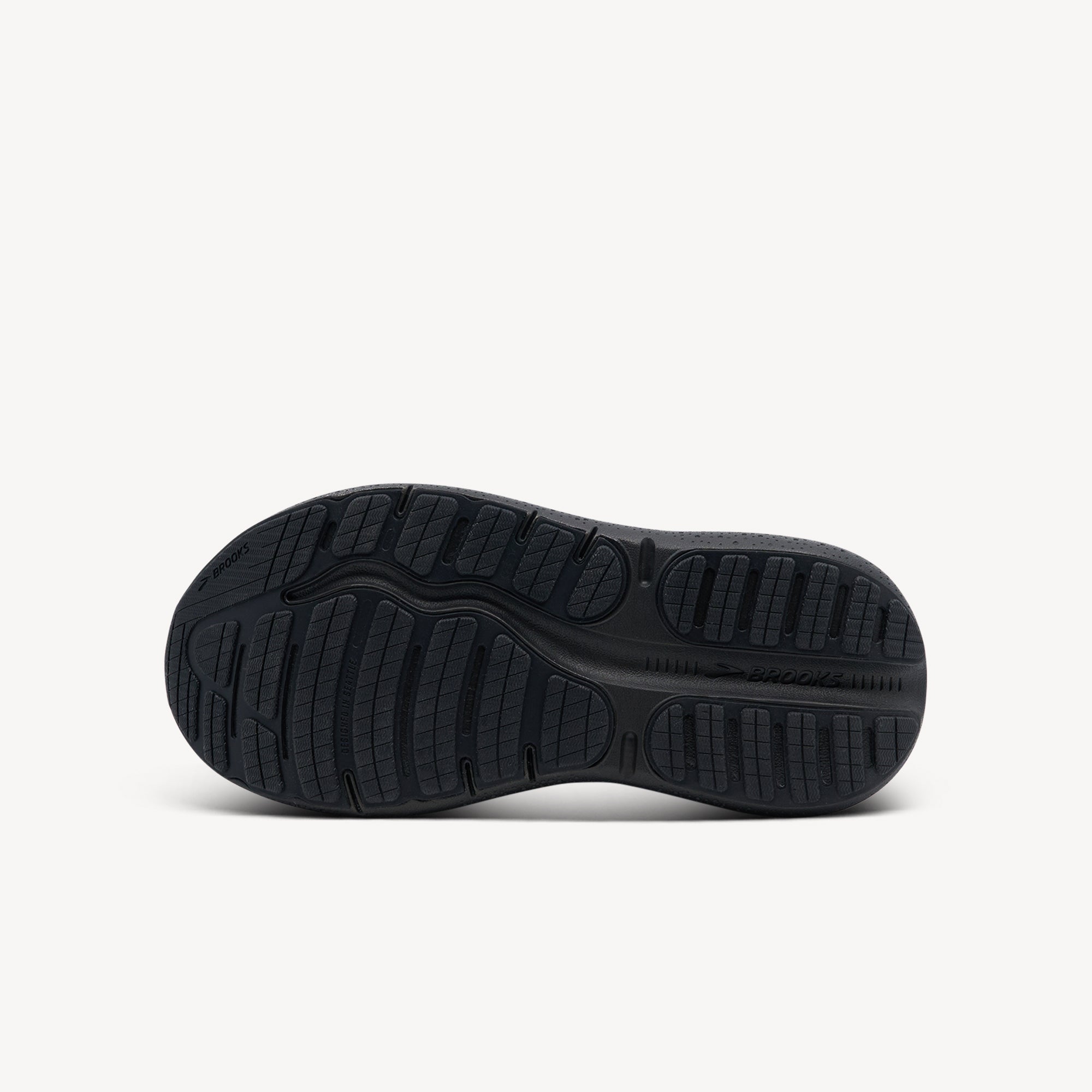 Outsole view of Brooks Ghost Max 2 features maximum cushioning comfort at Profeet Footwear. Soft protective ride with broad stable base for running and walking. Shop now.