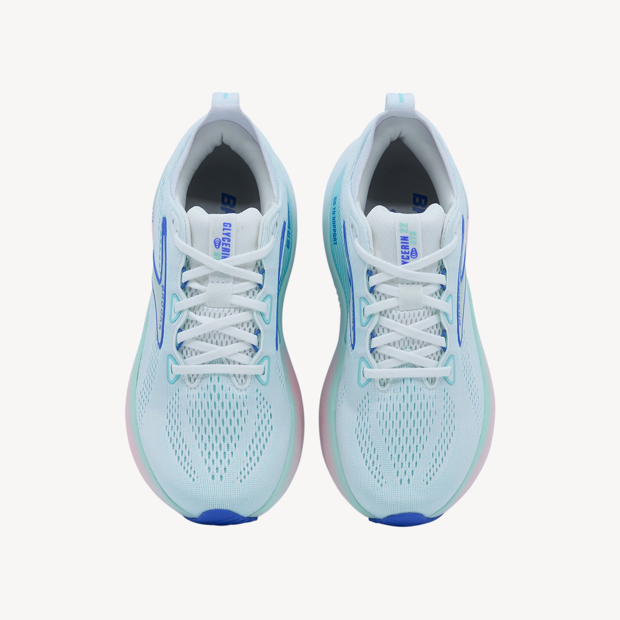 Brooks Glycerin GTS 22 White / Amparo Blue Womens