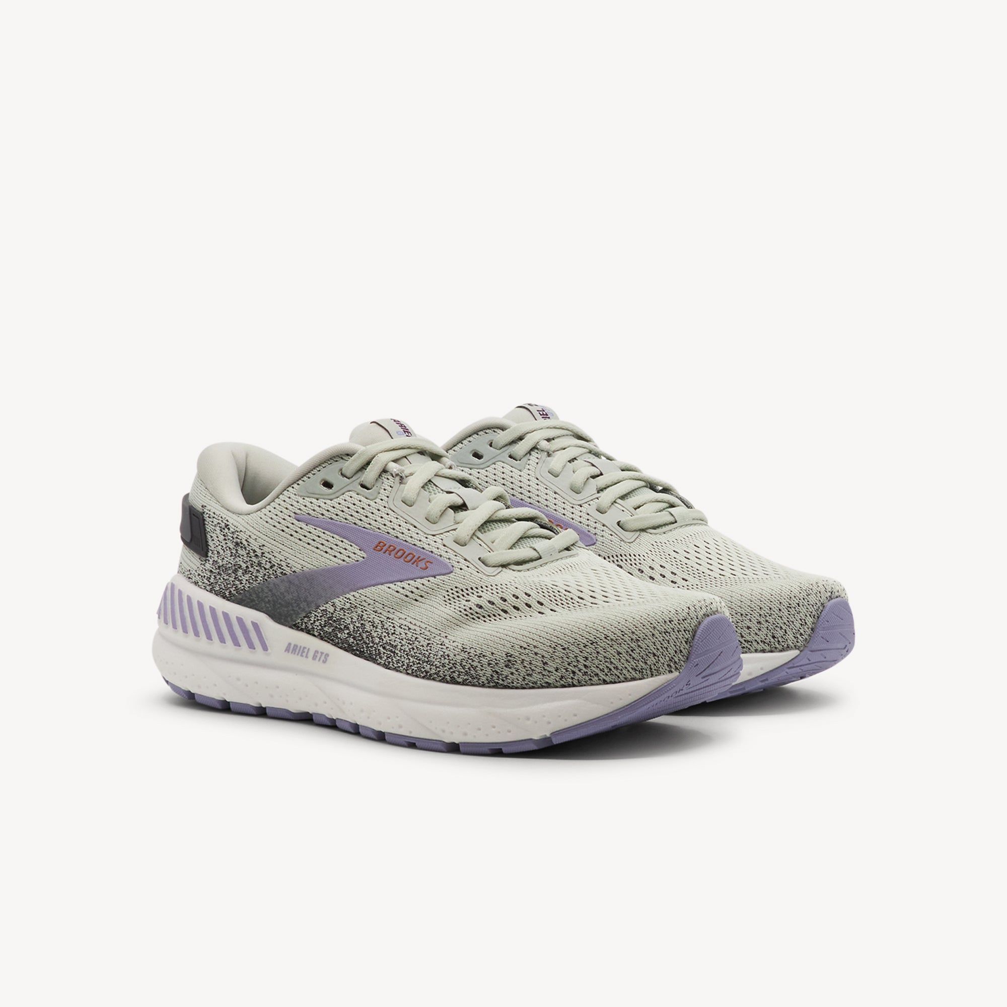 Side view of Brooks Ariel GTS 24 features maximum stability at Profeet Footwear. DNA Loft v3 cushioning for secure supportive comfort controlling excess movement.