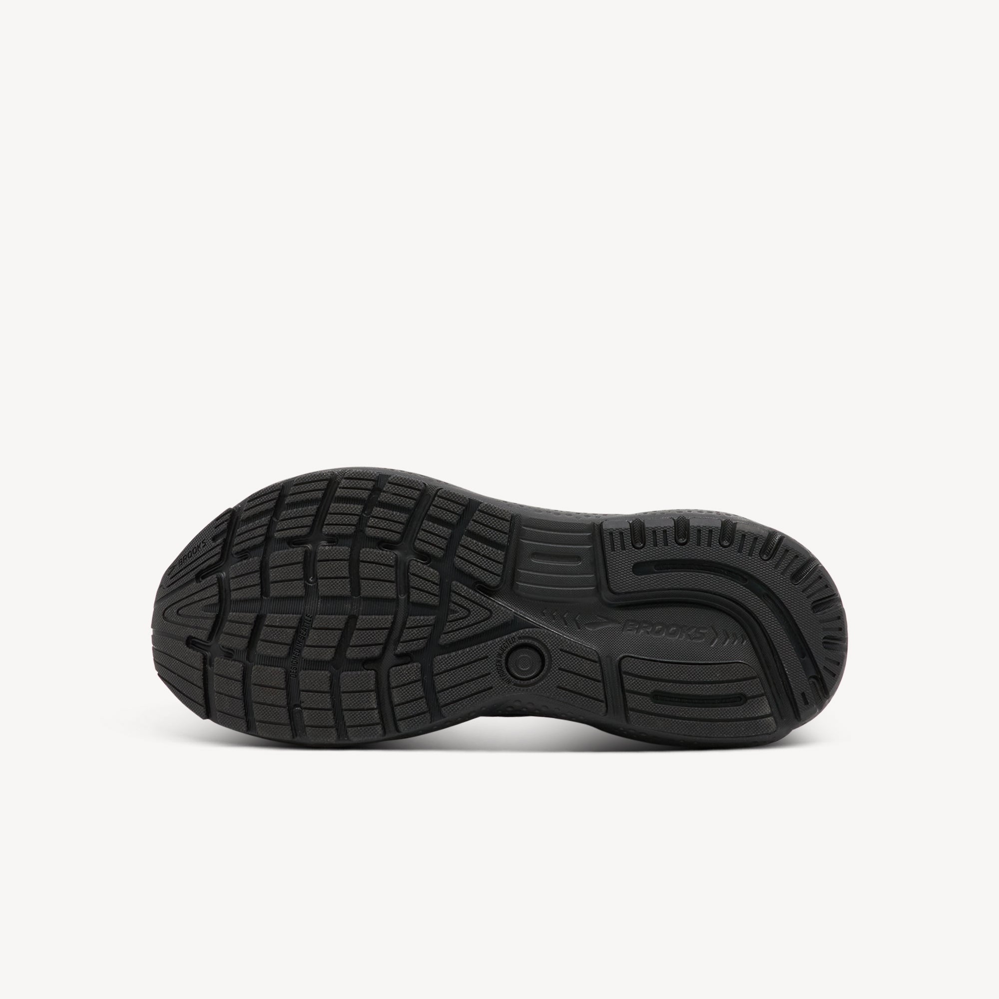 Outsole view of Brooks Ghost 16 features soft lightweight cushioning at Profeet Footwear. Smooth transitions with breathable fit for distraction-free running. Shop now.