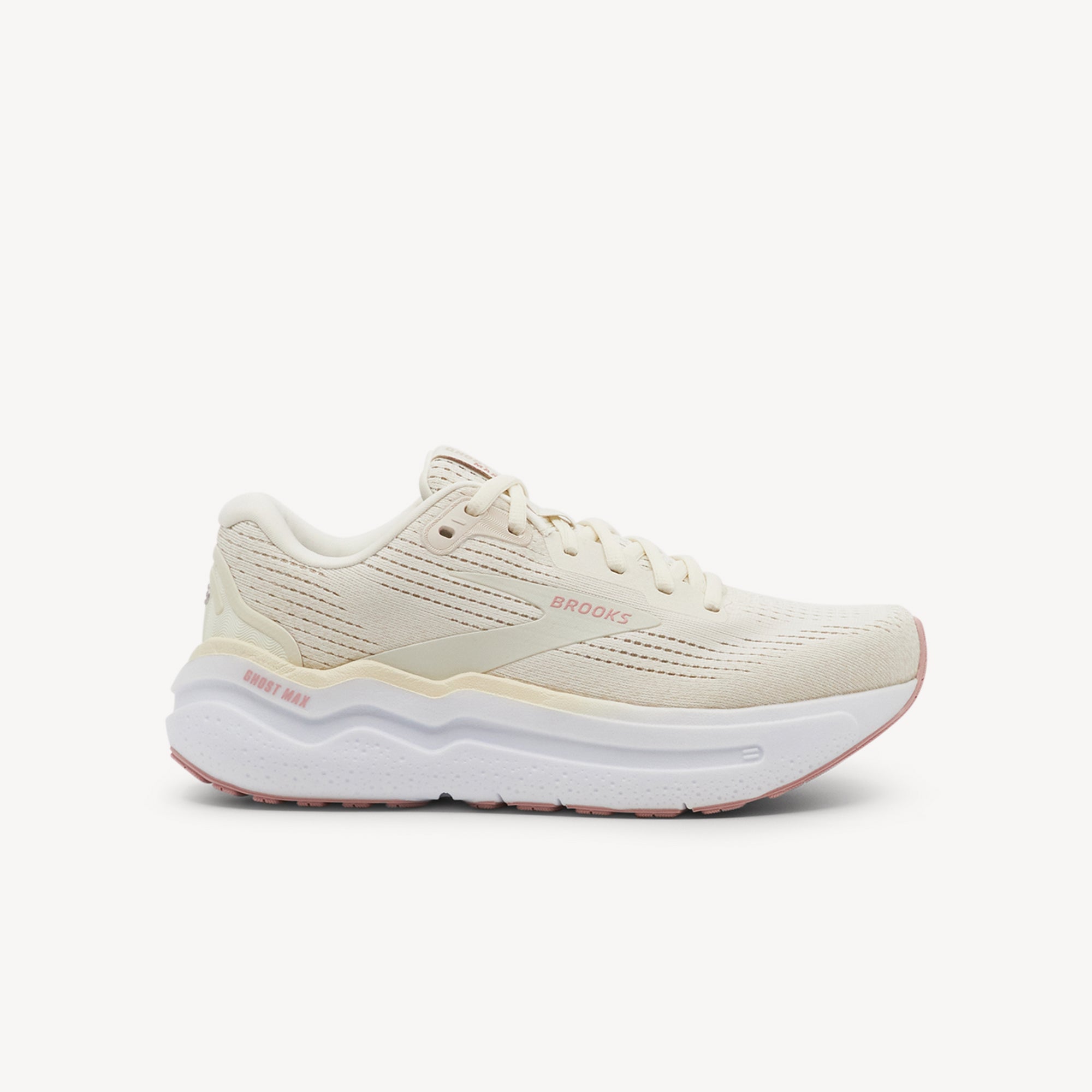 Brooks Ghost Max 2 features maximum cushioning at Profeet Footwear. GlideRoll Rocker technology for smooth protective transitions mile after mile.