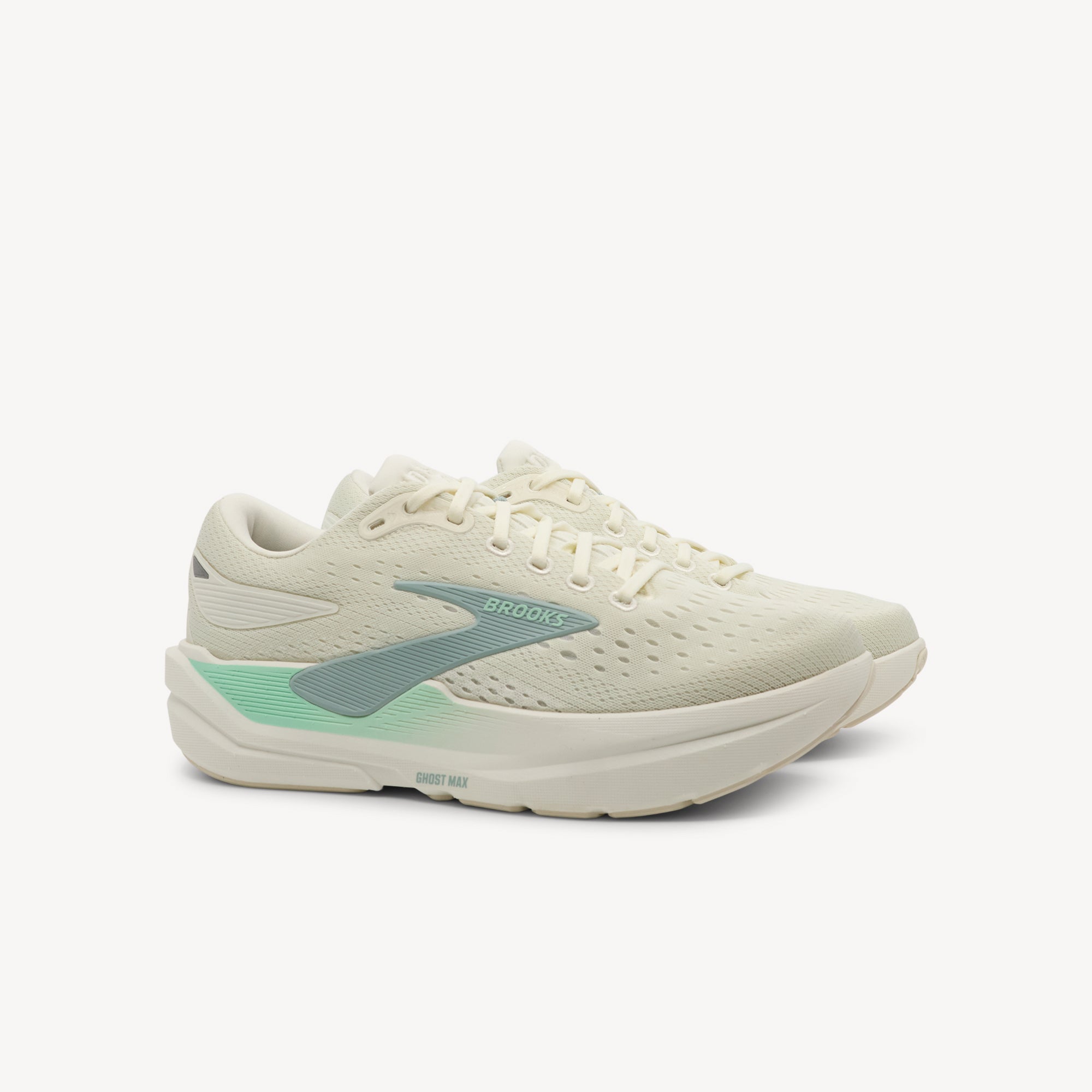 Side view of BROOKS GHOST MAX 3 features plush cushioning and smooth transitions at Profeet Footwear. Purpose-built running shoe for women. Expert-fitted.