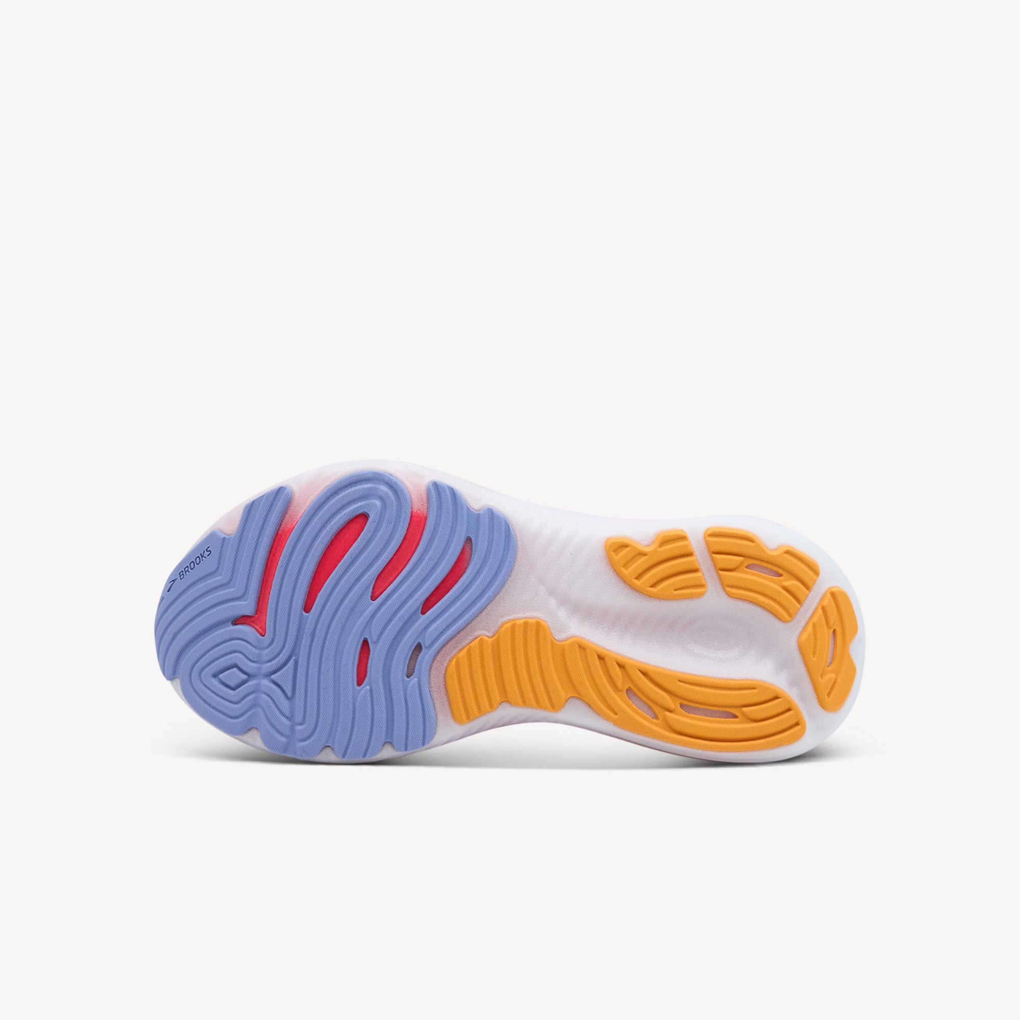 Outsole view of Brooks Glycerin 22. RoadTack Rubber Outsole features durable rubber made with recycled materials providing lightweight durability reliable traction and energetic rebound for long-lasting performance. Shop now at Profeet Footwear.