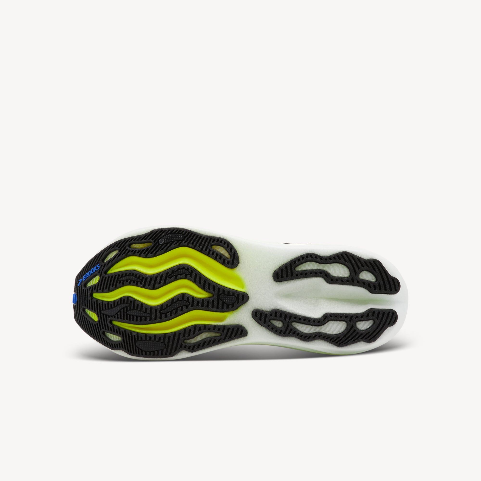 Outsole view of Brooks Glycerin Max features premium plush cushioning at Profeet Footwear. Nitrogen-infused DNA Tuned foam for soft responsive comfort. Shop now.