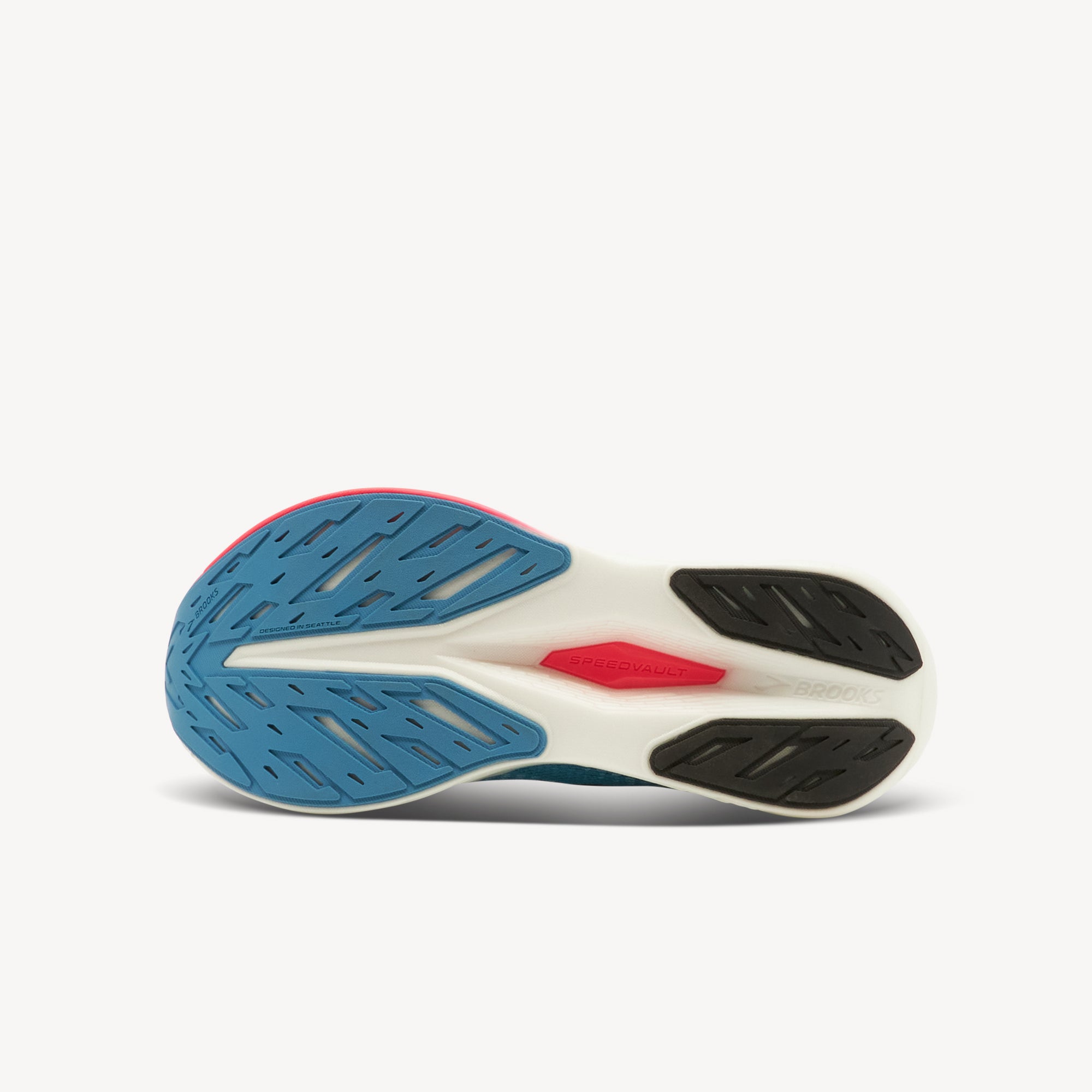 Outsole view of Brooks Hyperion Max 2. Strategic Rubber Outsole features durable RoadTack rubber coverage in high-wear zones. Shop now at Profeet Footwear.