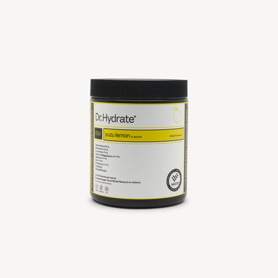 DR HYDRATE YUZU LEMON features balanced electrolytes and refreshing citrus taste at Profeet Footwear. Performance hydration. Expert-fitted.