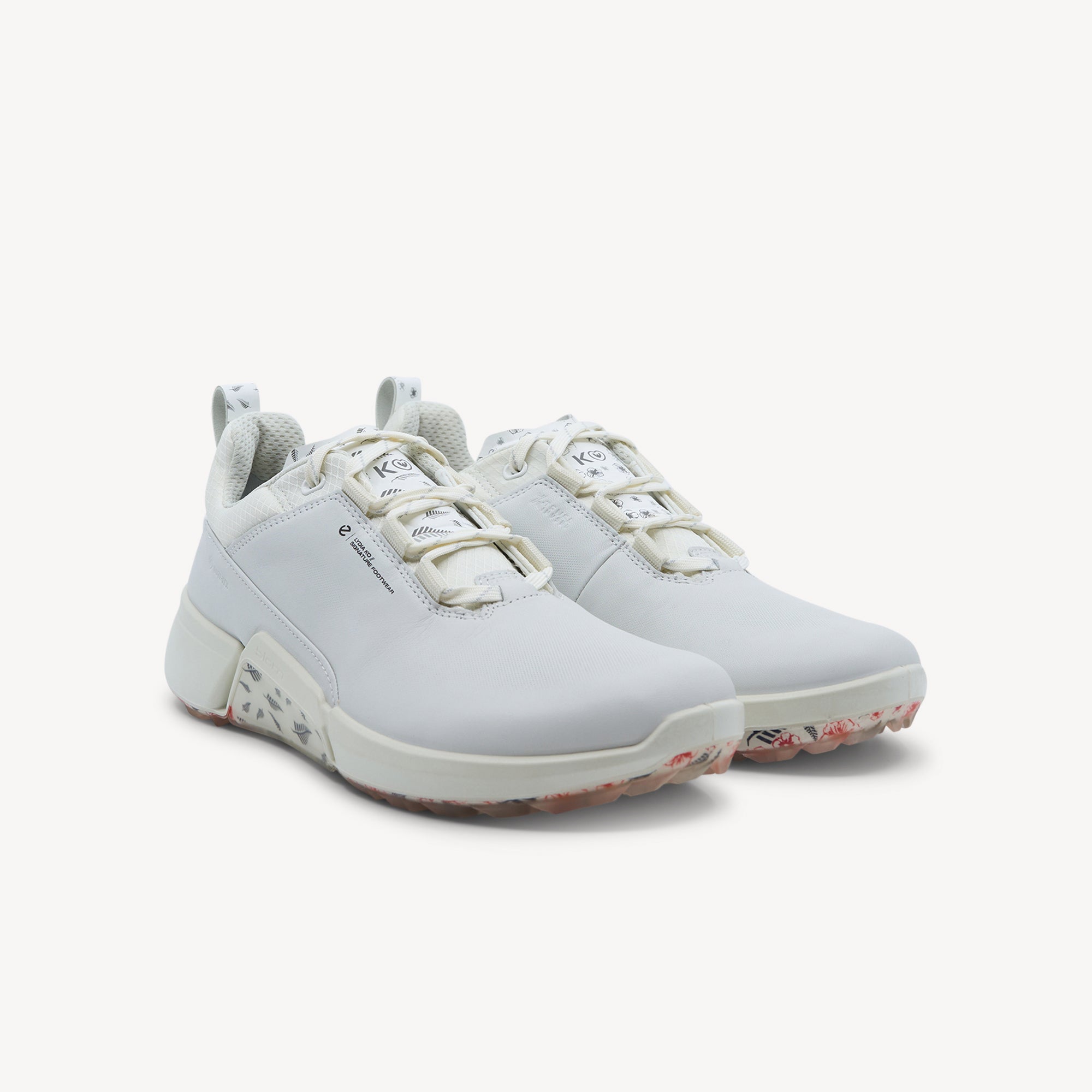Side view of Ecco Biom H4 Lydia Ko features GORE-TEX protection and signature design at Profeet Footwear. Special edition golf shoe for women. Shop now.