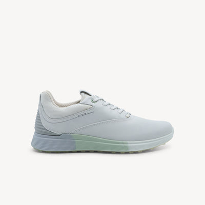 Ecco S-Three features GORE-TEX protection and premium leather at Profeet Footwear. Hybrid golf shoe in White/Matcha for women. Shop now.