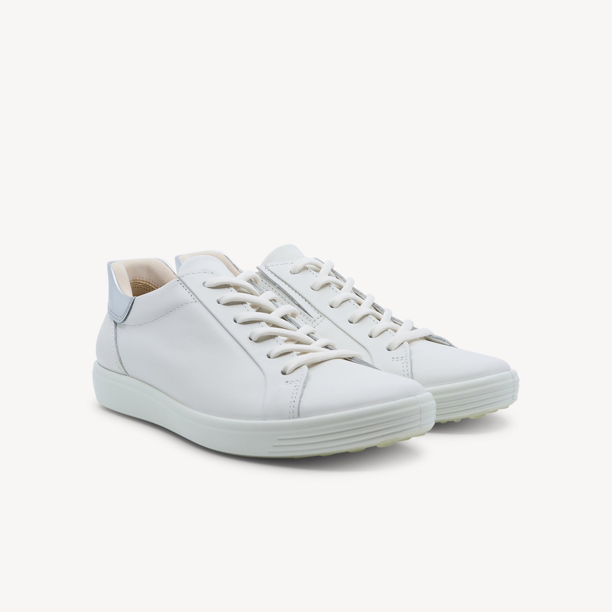 Ecco Soft 7 Easy Slip Lace White / Pure Silver Womens