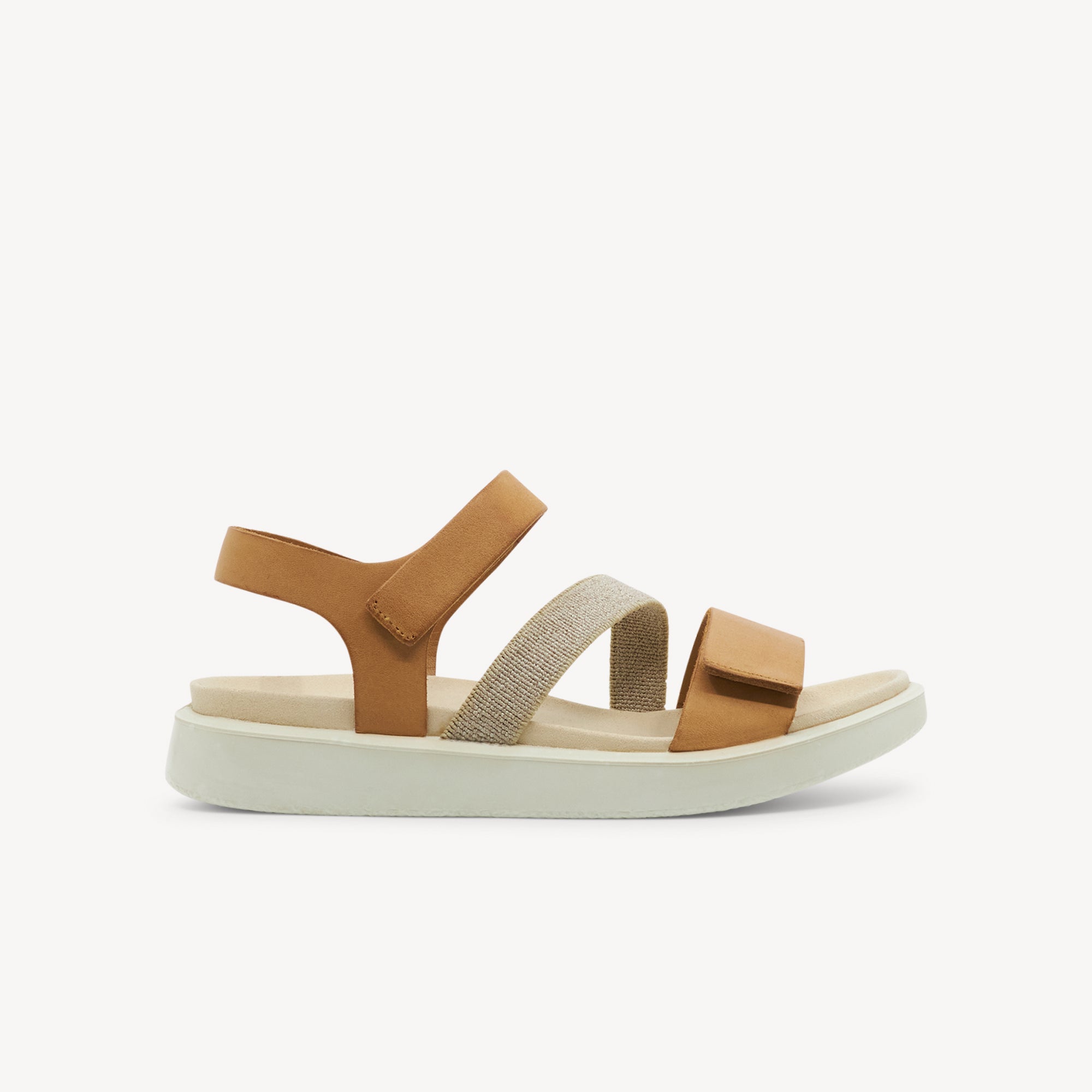 ECCO Flowt Flat Sandal Lion Womens features premium leather upper, cushioned footbed and flexible FLUIDFORM™ sole tailored for style & comfort. Shop now.