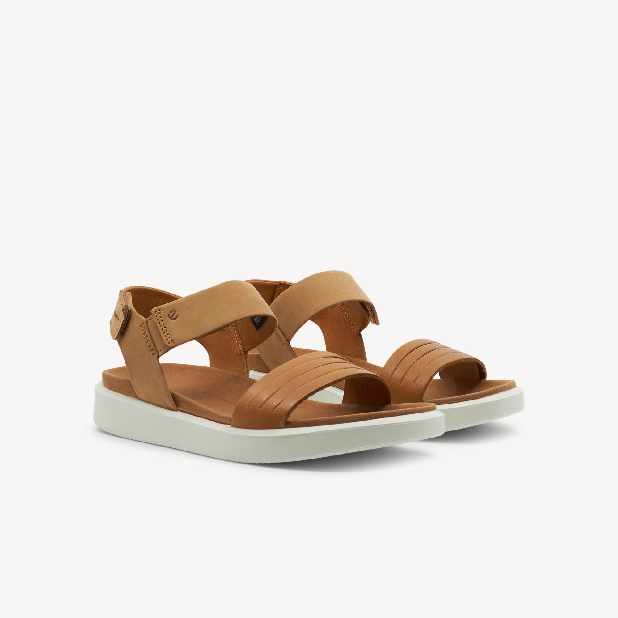 Side view of Ecco Flowt features two-strap design and microfiber footbed at Profeet Footwear. Elevated warm-weather sandal for women. Shop now.