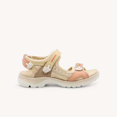 ECCO Offroad Sandal women's in multicolor straw design showing premium nubuck upper and RECEPTOR® technology, available at ProFeet Footwear