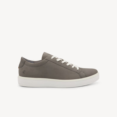 Ecco Soft 60 Steel features pillow-soft cushioning at Profeet Footwear. Lightweight sneaker in versatile steel grey for work to weekend wear. Shop now.