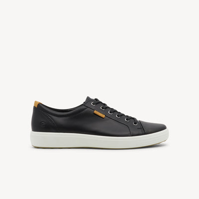 ECCO Soft 7 Black/White Mens – premium leather, removable inlay sole and fresh cushioning for all‑day wear. Available now at Profeet Footwear.
