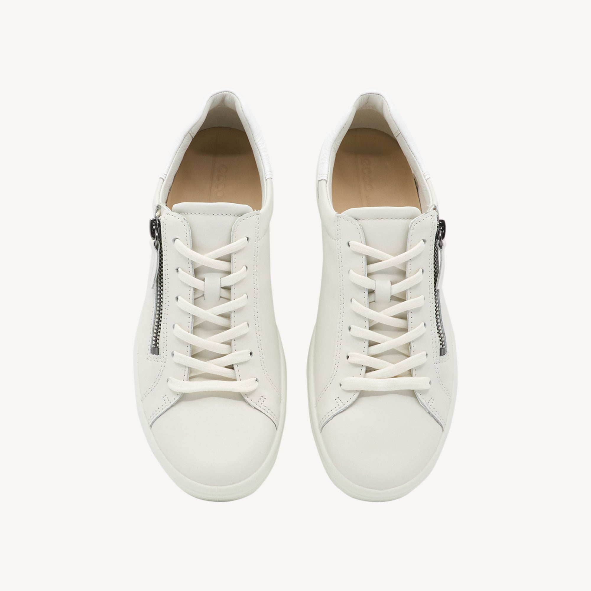 Ecco Soft 7 Side Zip White Womens