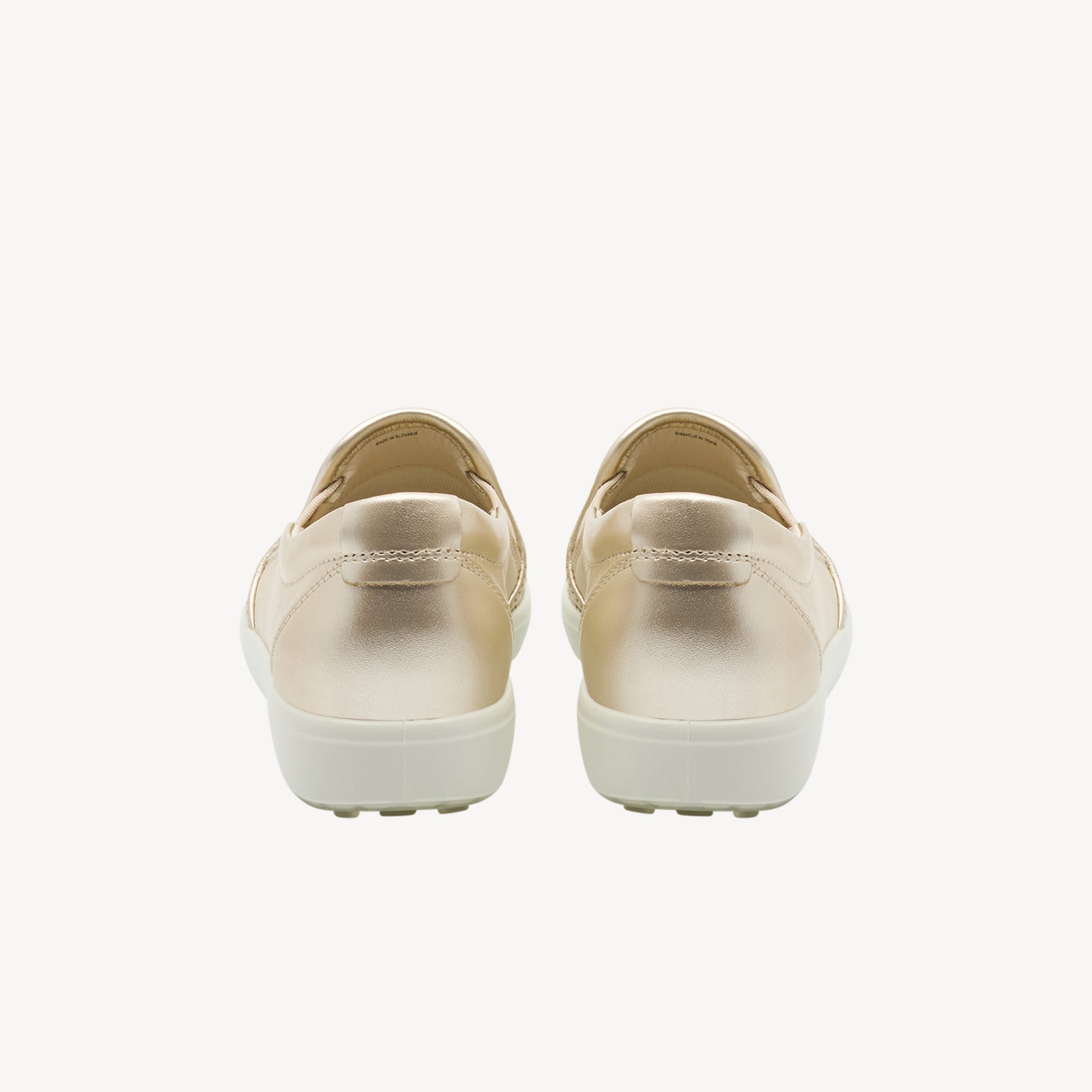 Ecco Soft 7 Slip On Pure White / Gold Womens