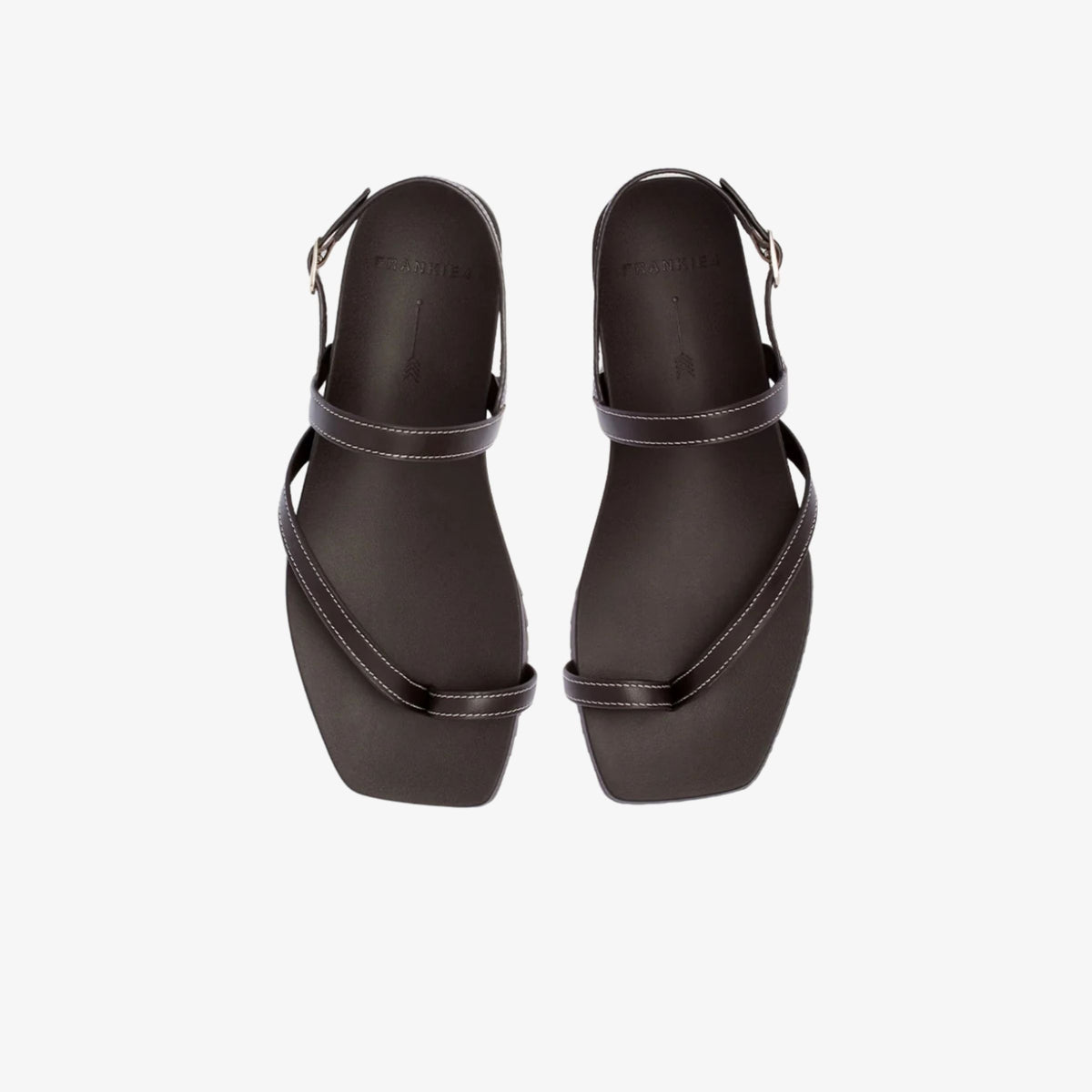 Frankie4 Amalfi Chocolate women’s leather sandal, top-down view