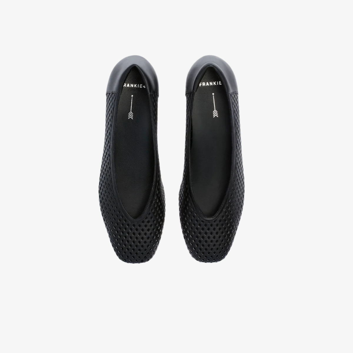 Frankie4 Pearson Black Lattice women’s leather ballet flat, top view