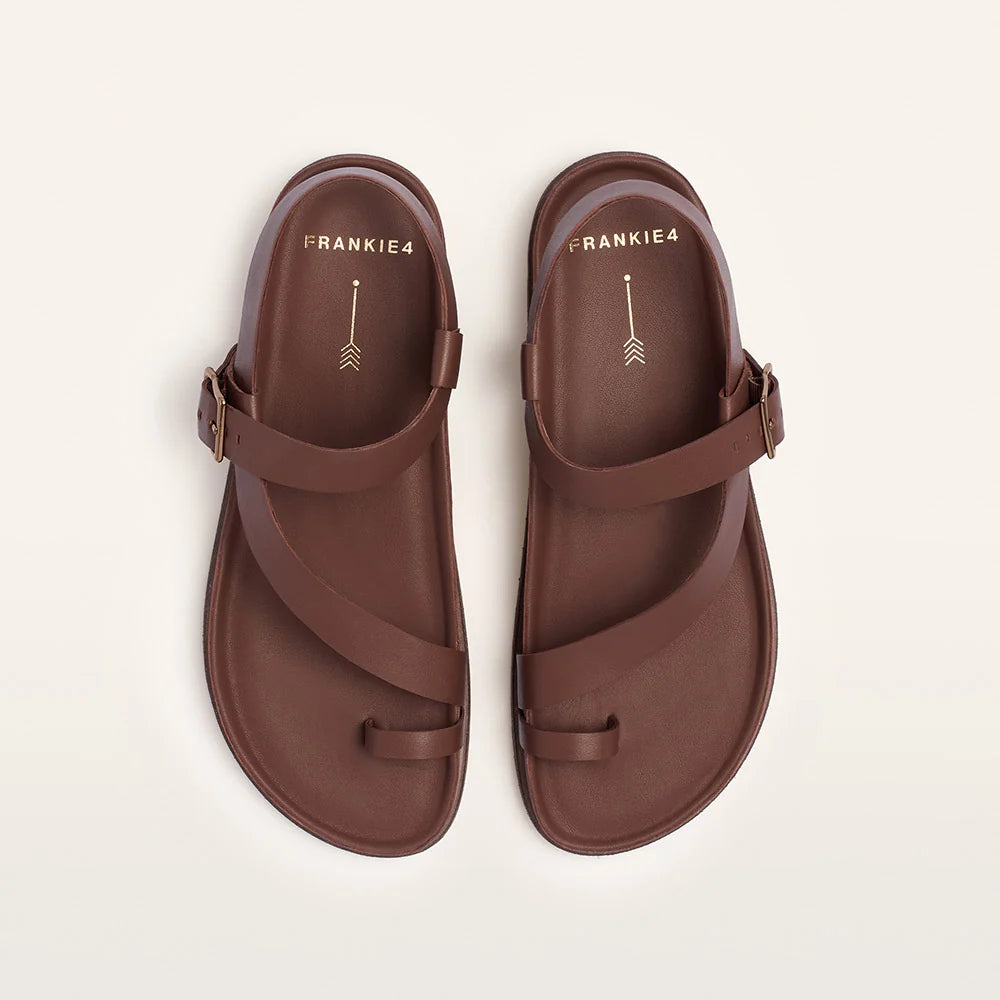 Frankie4 Ren Cinnamon women's leather sandal, top-down view