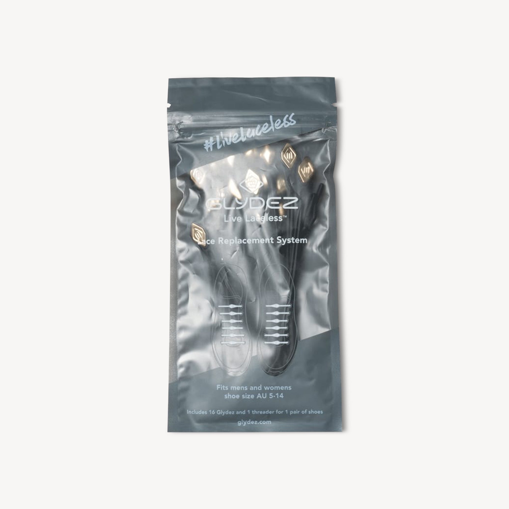 Glydez Laces Gem Black / Gold Adults