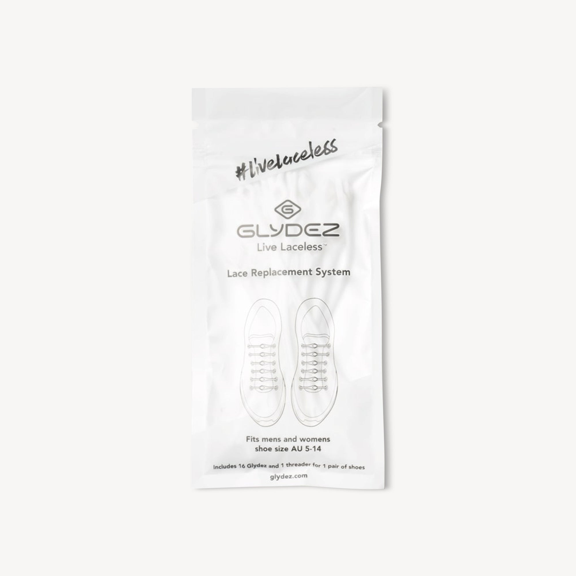 Glydez Laces White Adults