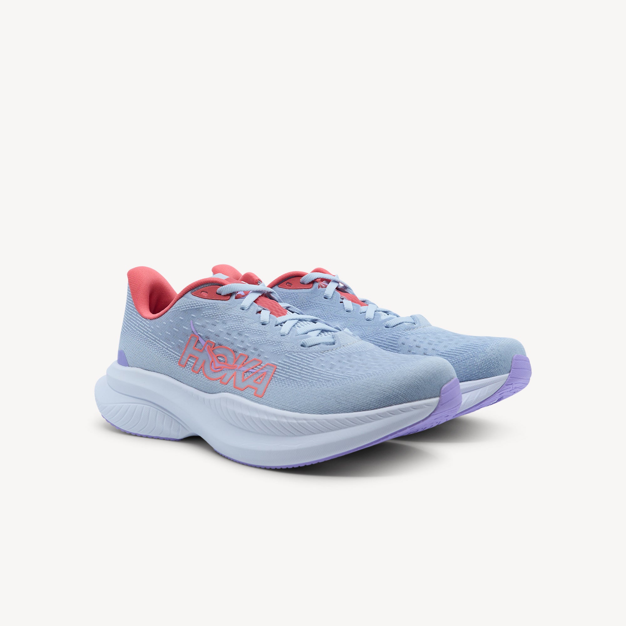 Side view of Hoka Mach 6 features everyday speed at Profeet Footwear. Lightweight responsive trainer with Meta-Rocker geometry for tempo runs and racing. Shop now.