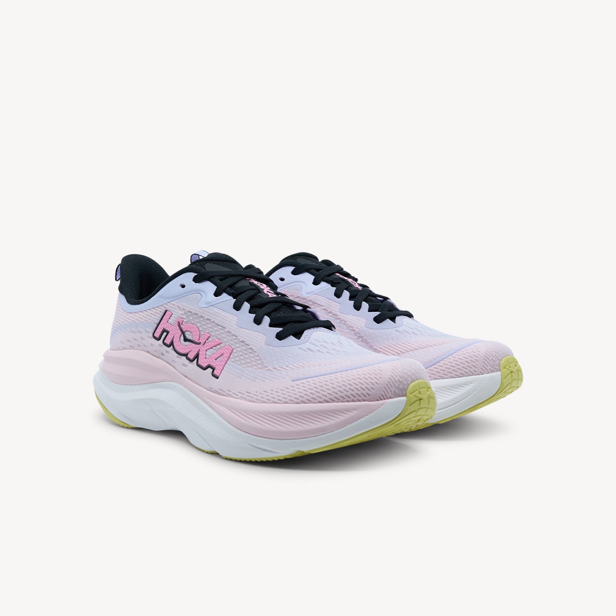 Side view of Hoka Skyflow features smooth cushioning at Profeet Footwear. Everyday trainer with maximum comfort and Meta-Rocker geometry for daily miles. Shop now.