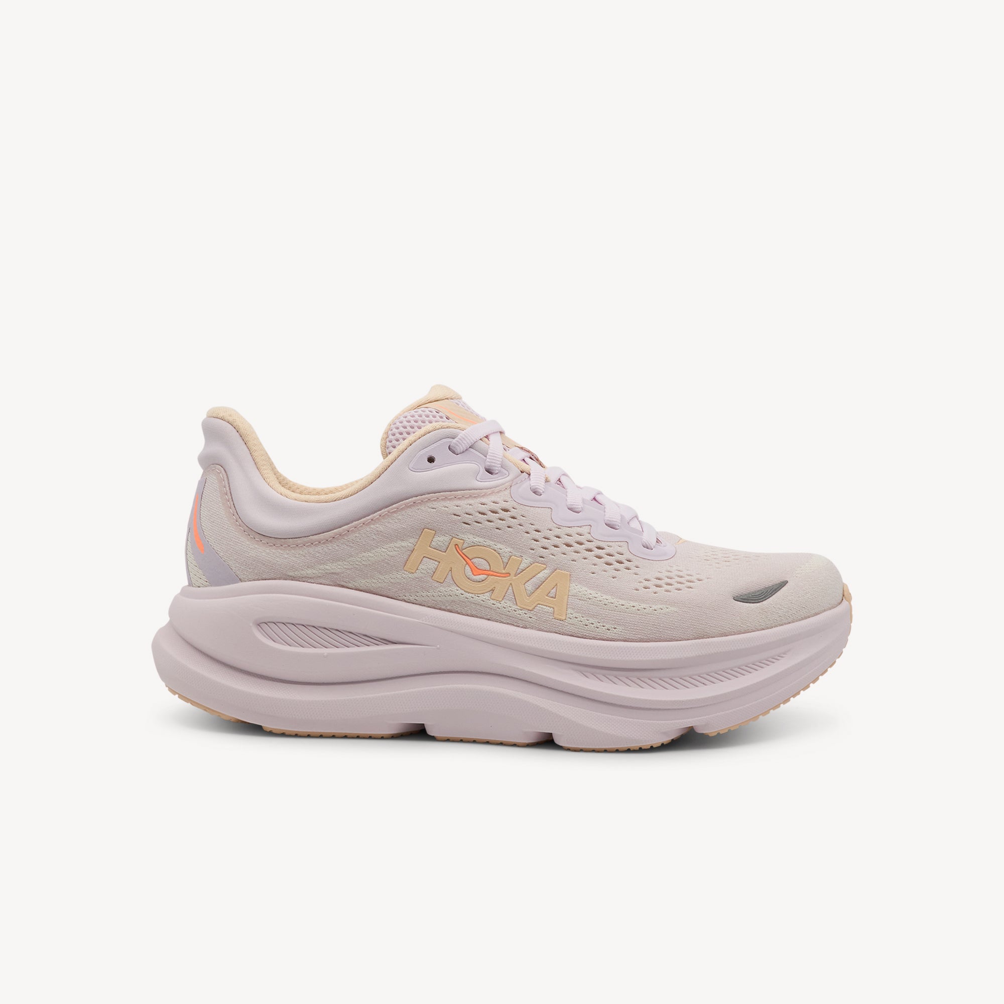 HOKA BONDI 9 features ultimate plush cushioning and smooth comfort at Profeet Footwear. Purpose-built running shoe for women. Expert-fitted.