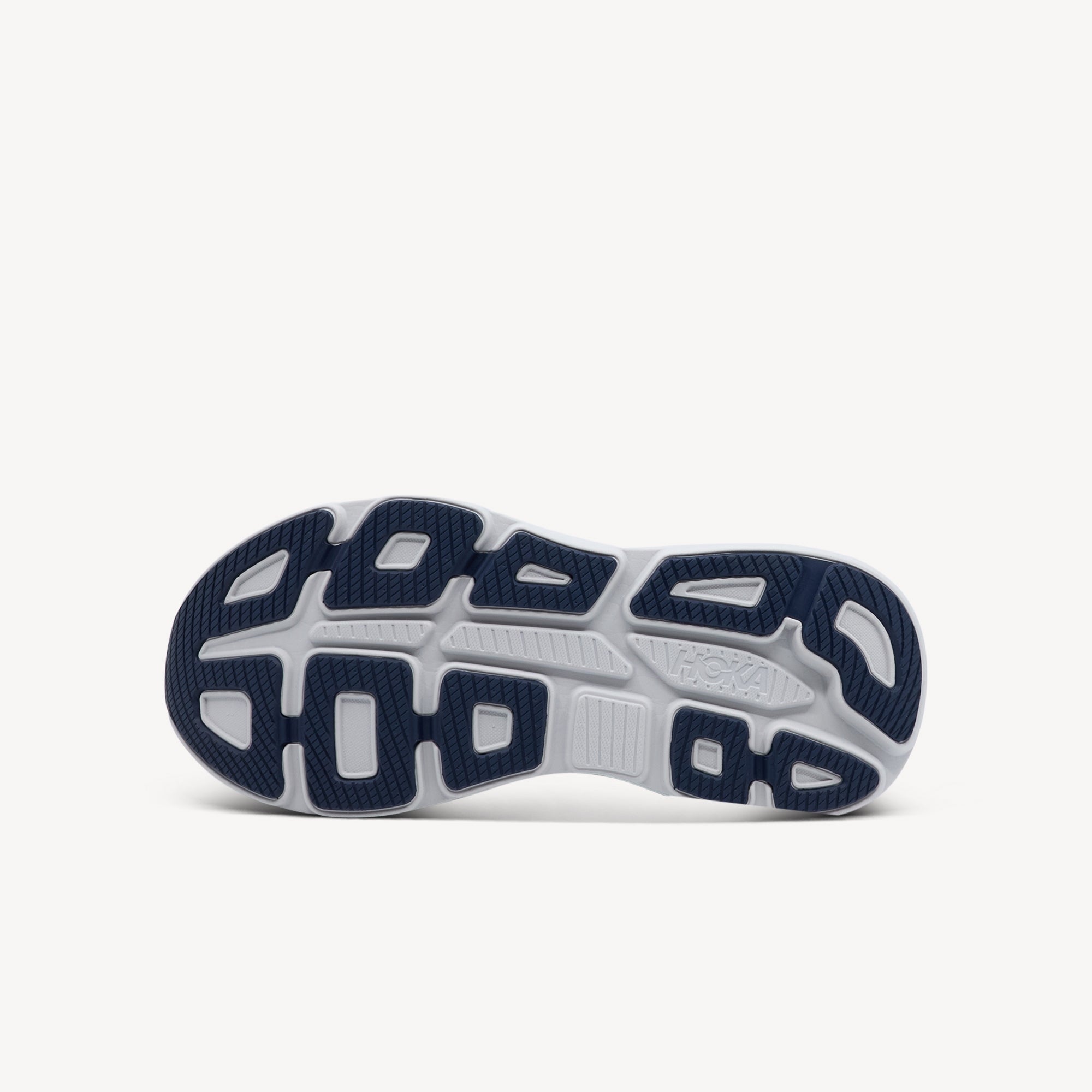 Outsole view of Hoka Bondi 9. Durabrasion Rubber Outsole features durable high-wear rubber strategically placed in key zones. Shop now at Profeet Footwear.