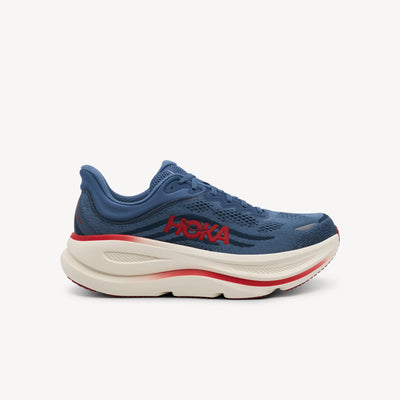 HOKA BONDI 9 features ultimate plush cushioning and smooth comfort at Profeet Footwear. Purpose-built running shoe for men. Expert-fitted.