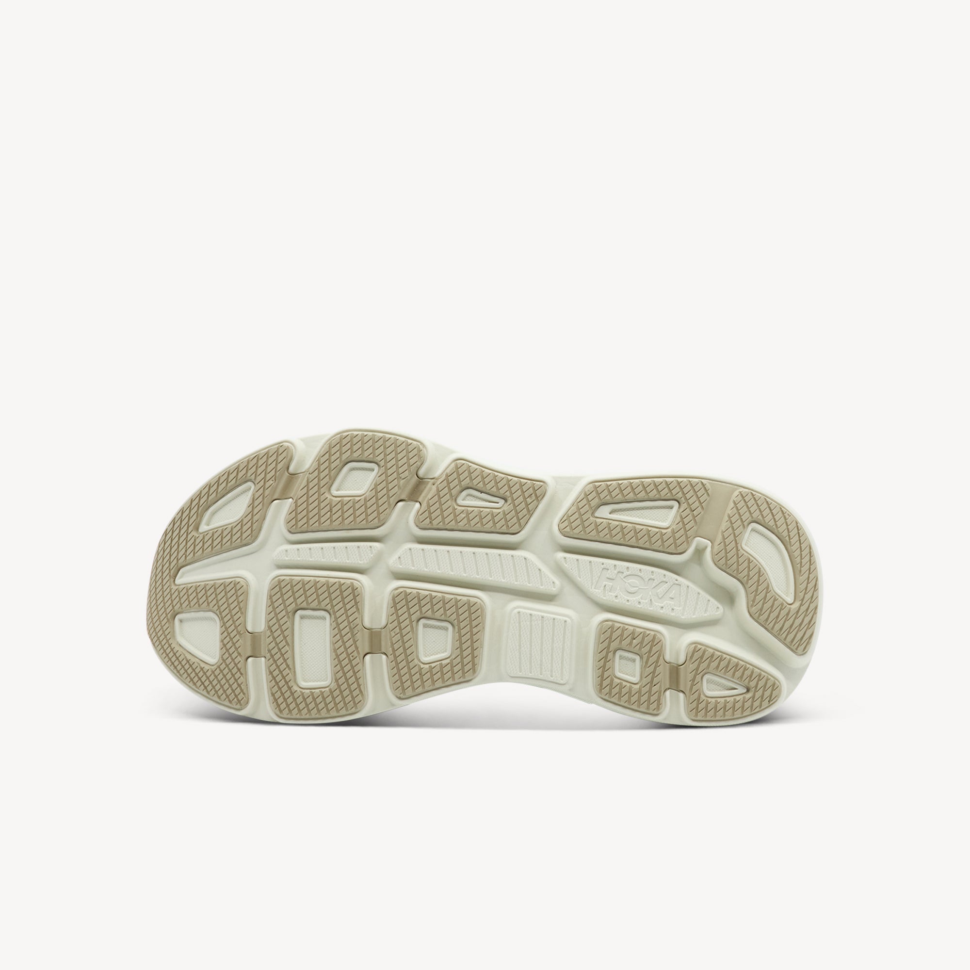 Outsole view of Hoka Bondi 9. Durabrasion Rubber Outsole features durable high-wear rubber strategically placed in key zones. Shop now at Profeet Footwear.