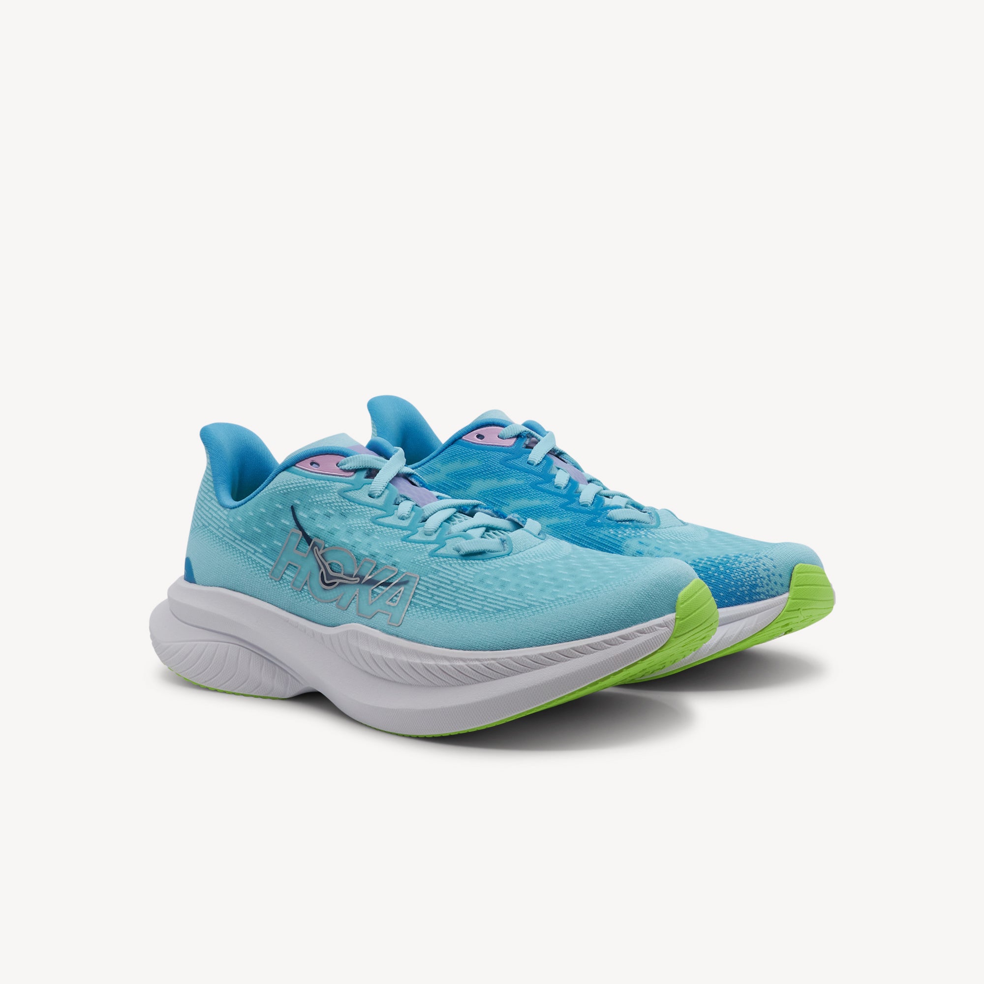 Side view of Hoka Mach 6 features everyday speed at Profeet Footwear. Lightweight responsive trainer with Meta-Rocker geometry for tempo runs and racing. Shop now.