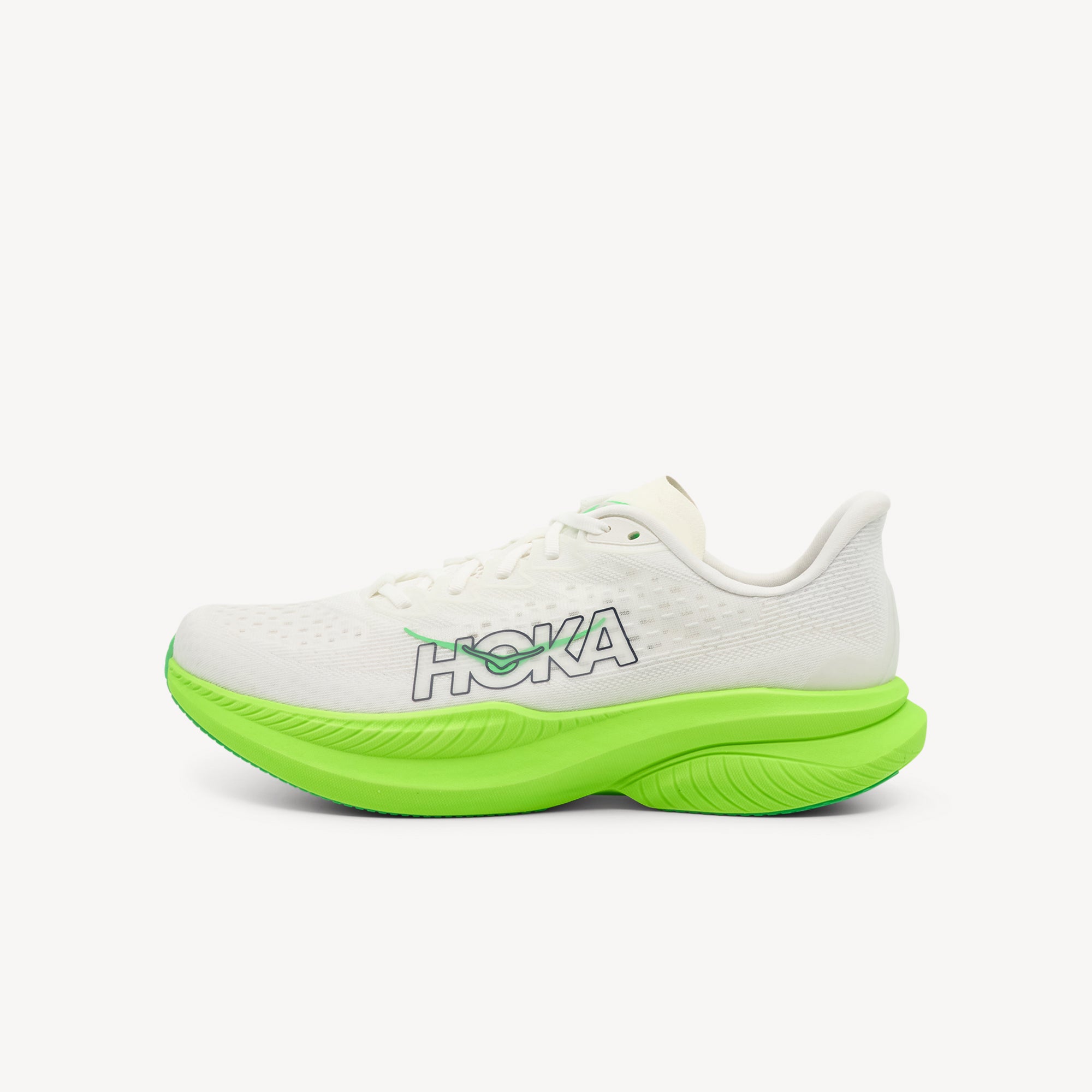 Hoka Mach 6 White / Neon Lime Mens