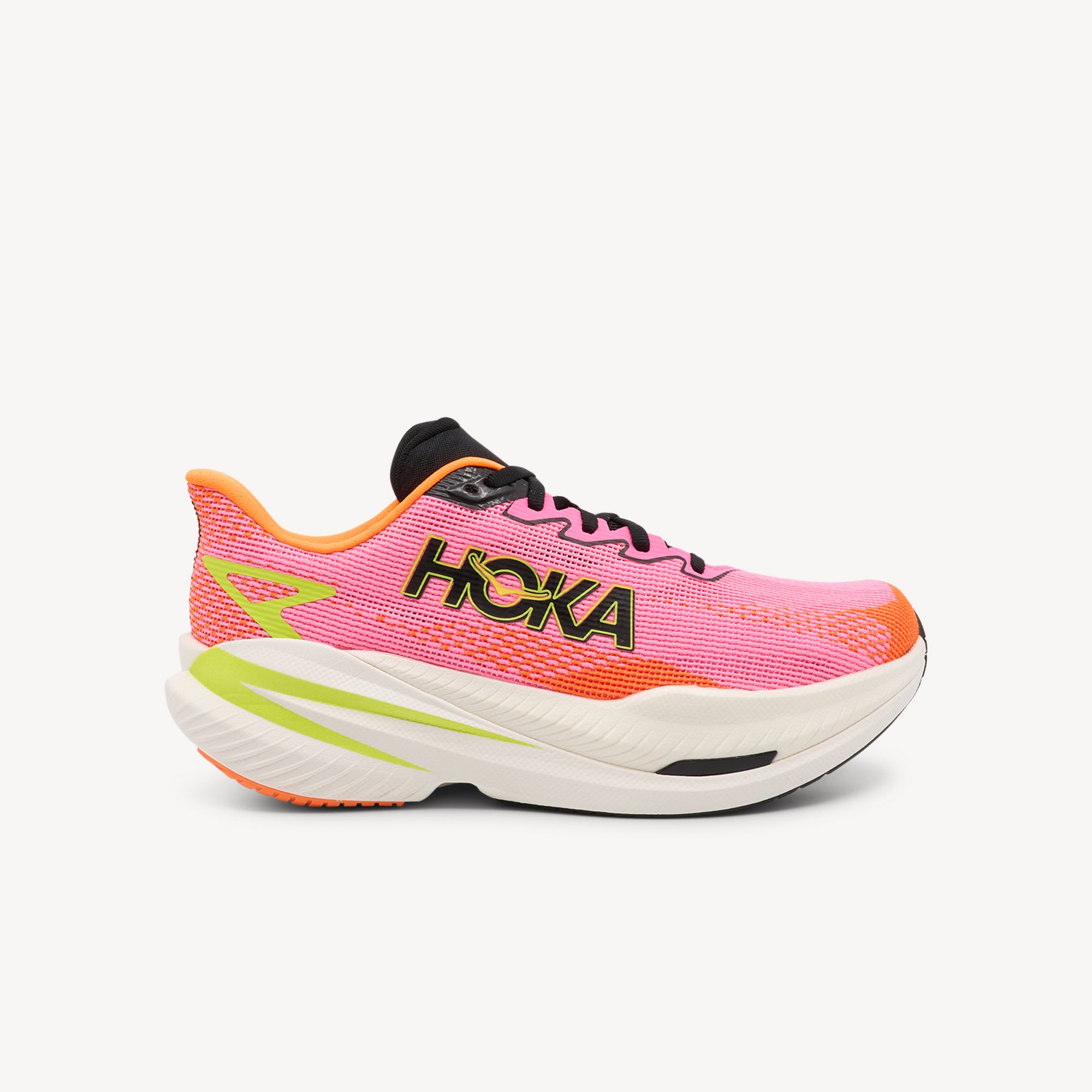 Hoka Mach X 3 women's shoes feature dual-density PEBA midsole & Pebax plate at Profeet Footwear. Versatile performance for tempo runs & daily training.