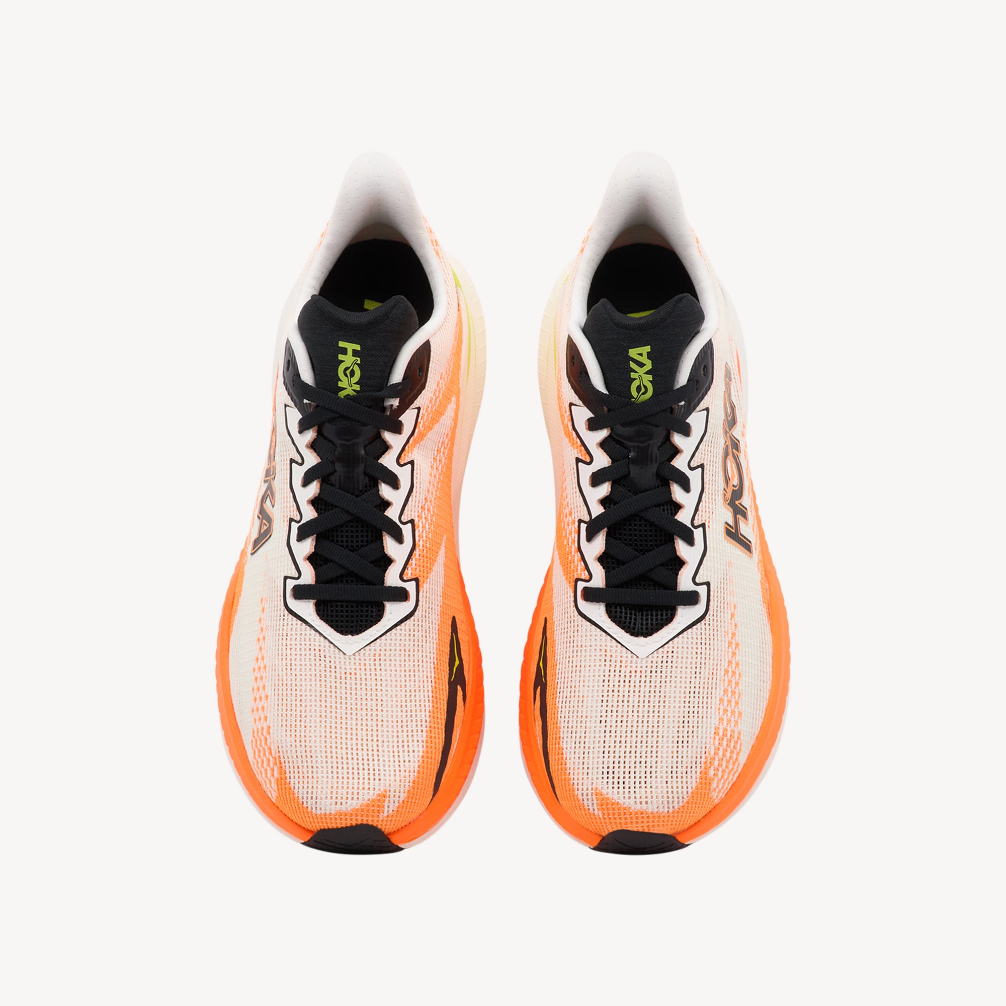 Hoka Mach X 3 White / Neon Tangerine Mens