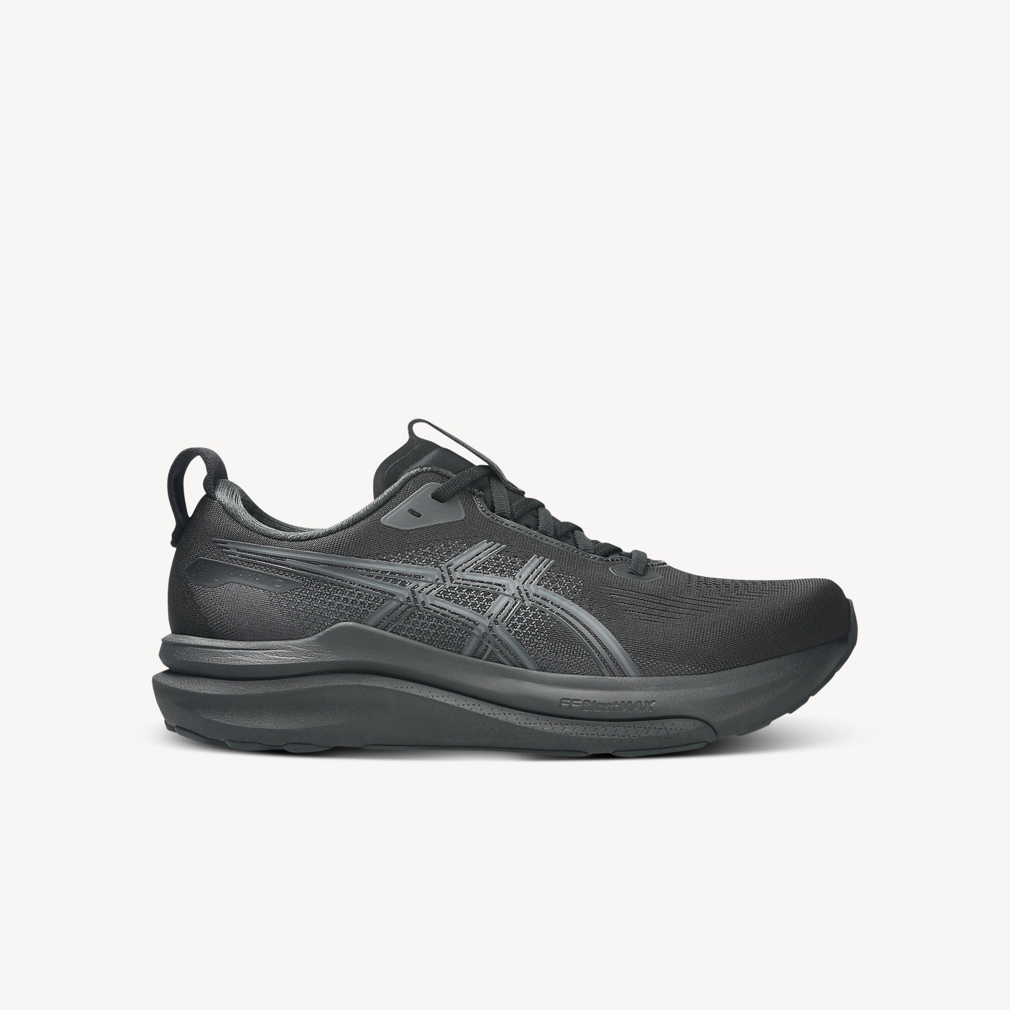 ASICS Gel-Kayano 33 Black/Black men's – FluidSupport stability trainer with dual-layer FF BLAST MAX and PureGEL. Shop now at ProFeet Footwear.
