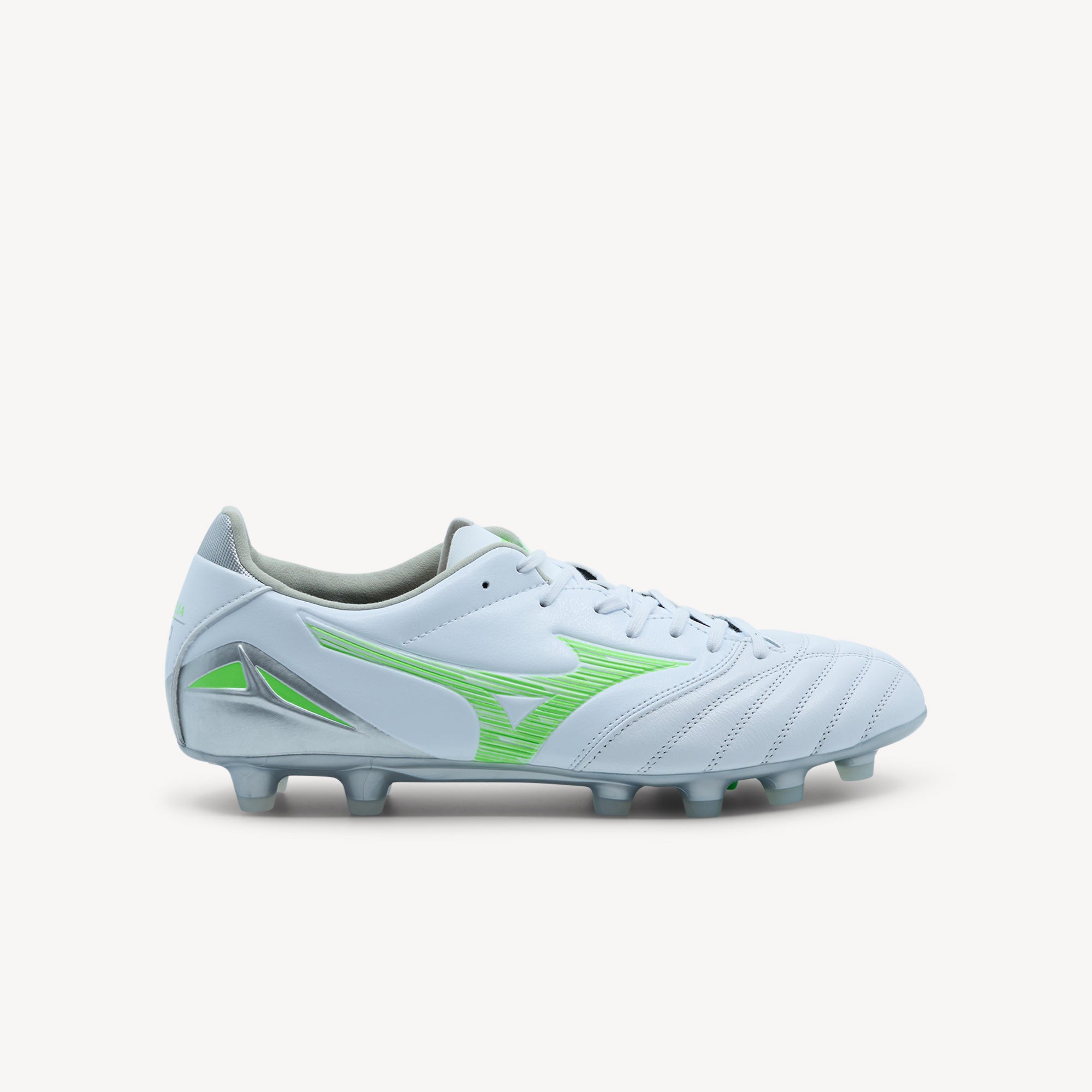 Mizuno Morelia Neo IV Pro FG features lightweight design at Profeet Footwear. Men's football boot for firm ground with exceptional touch and comfort.