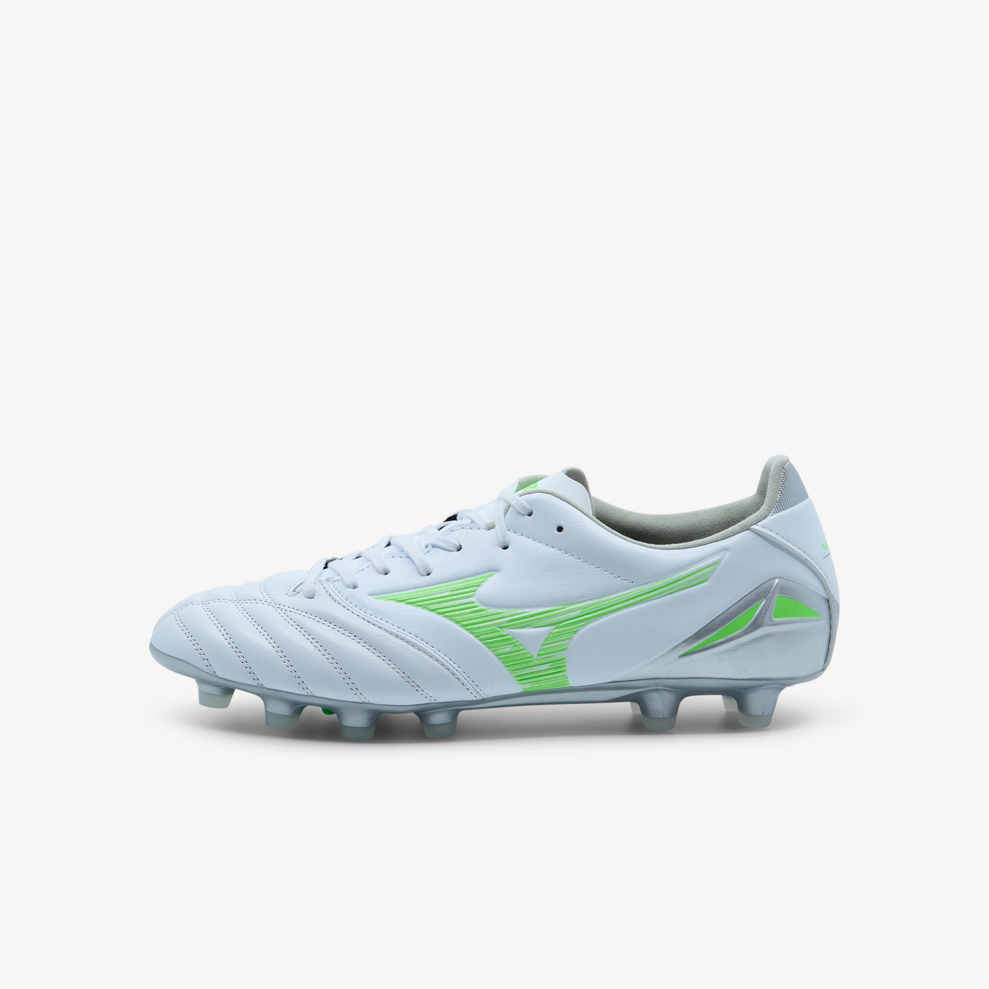 Mizuno Morelia Neo IV Pro FG White / Green Gecko Mens