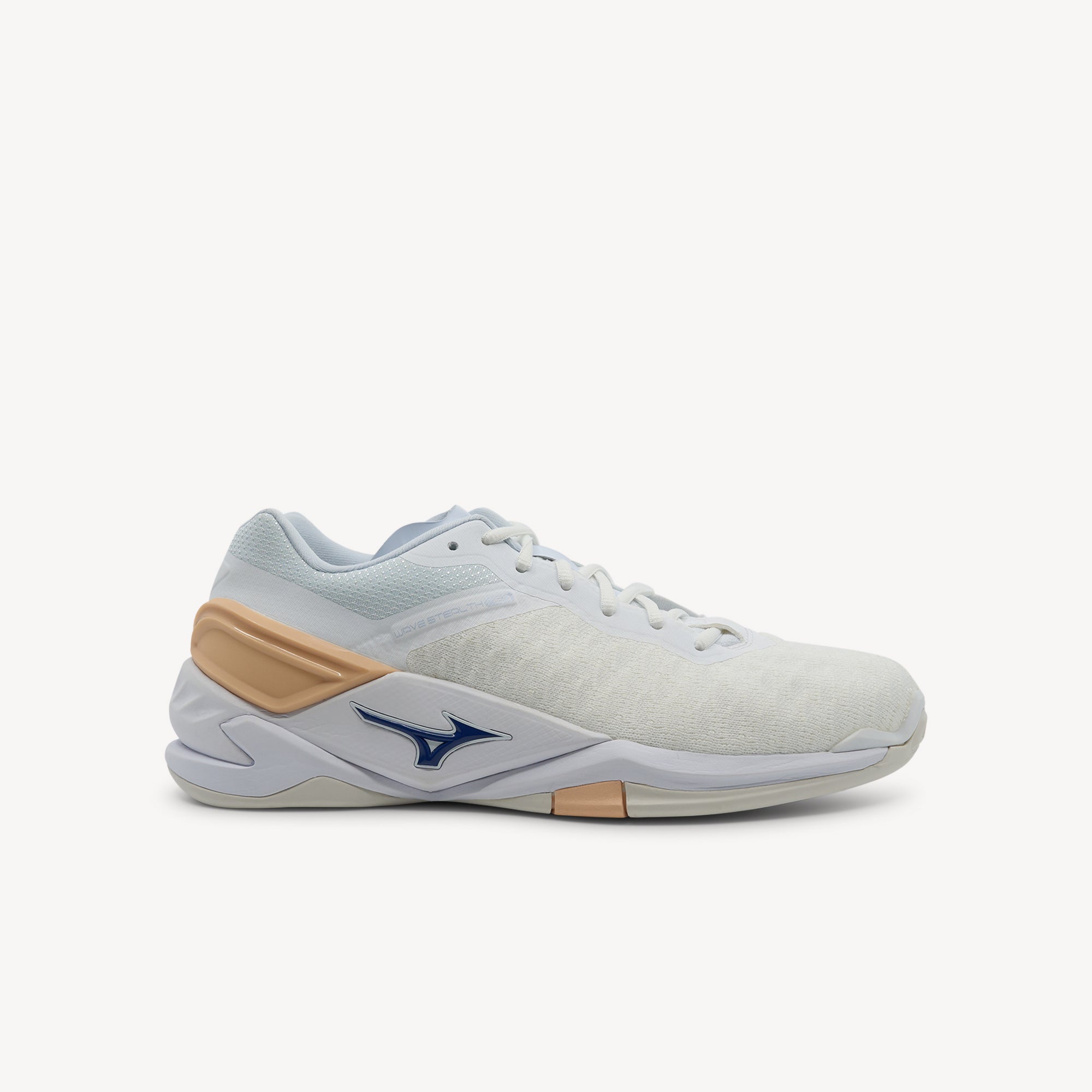 Mizuno Wave Stealth Neo NB White Navy Peony Peach Parfait Womens