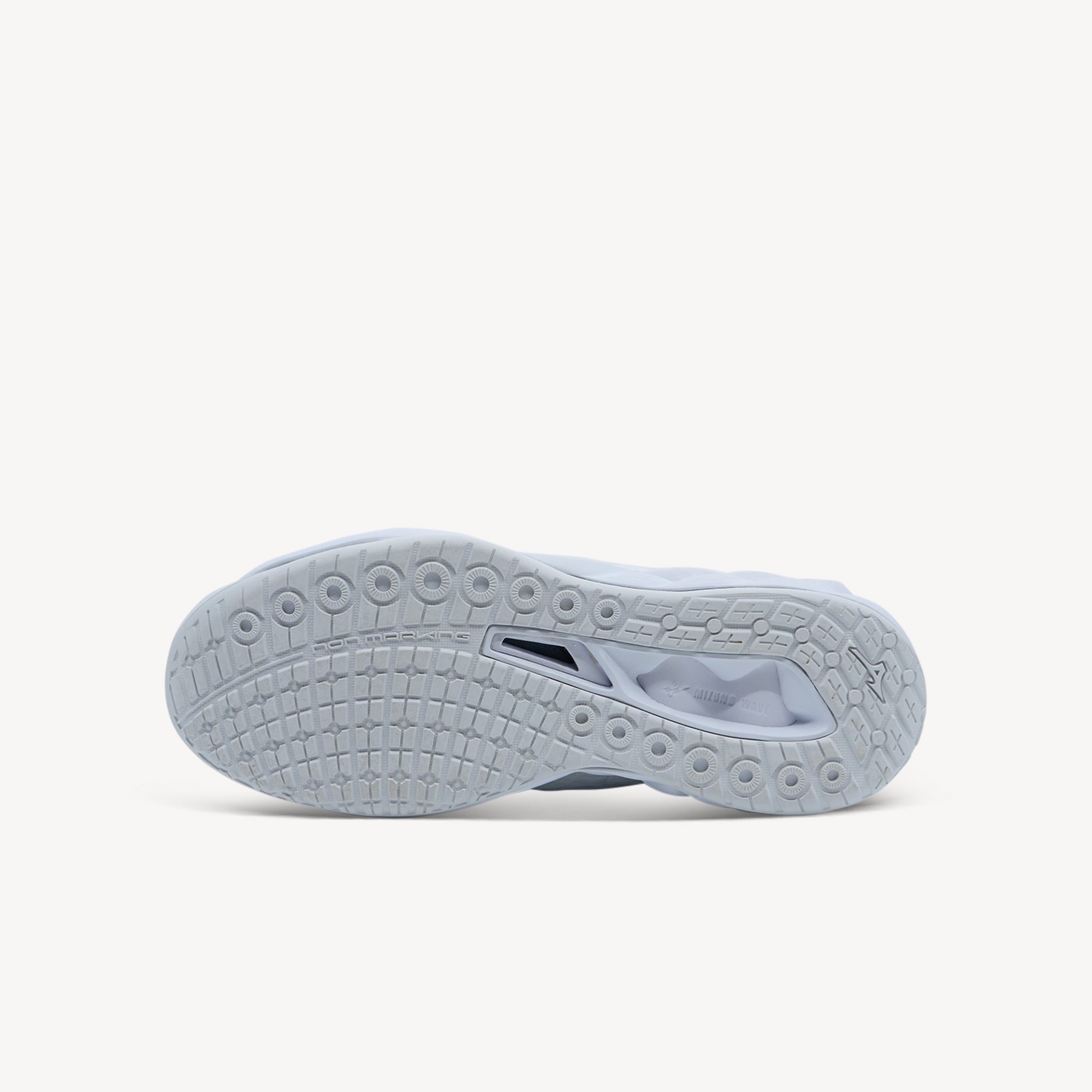 Outsole view of Mizuno Wave Luminous 3 NB. Full contact outsole enhances protection underfoot with X10 carbon rubber for outstanding durability. Shop now at Profeet Footwear.