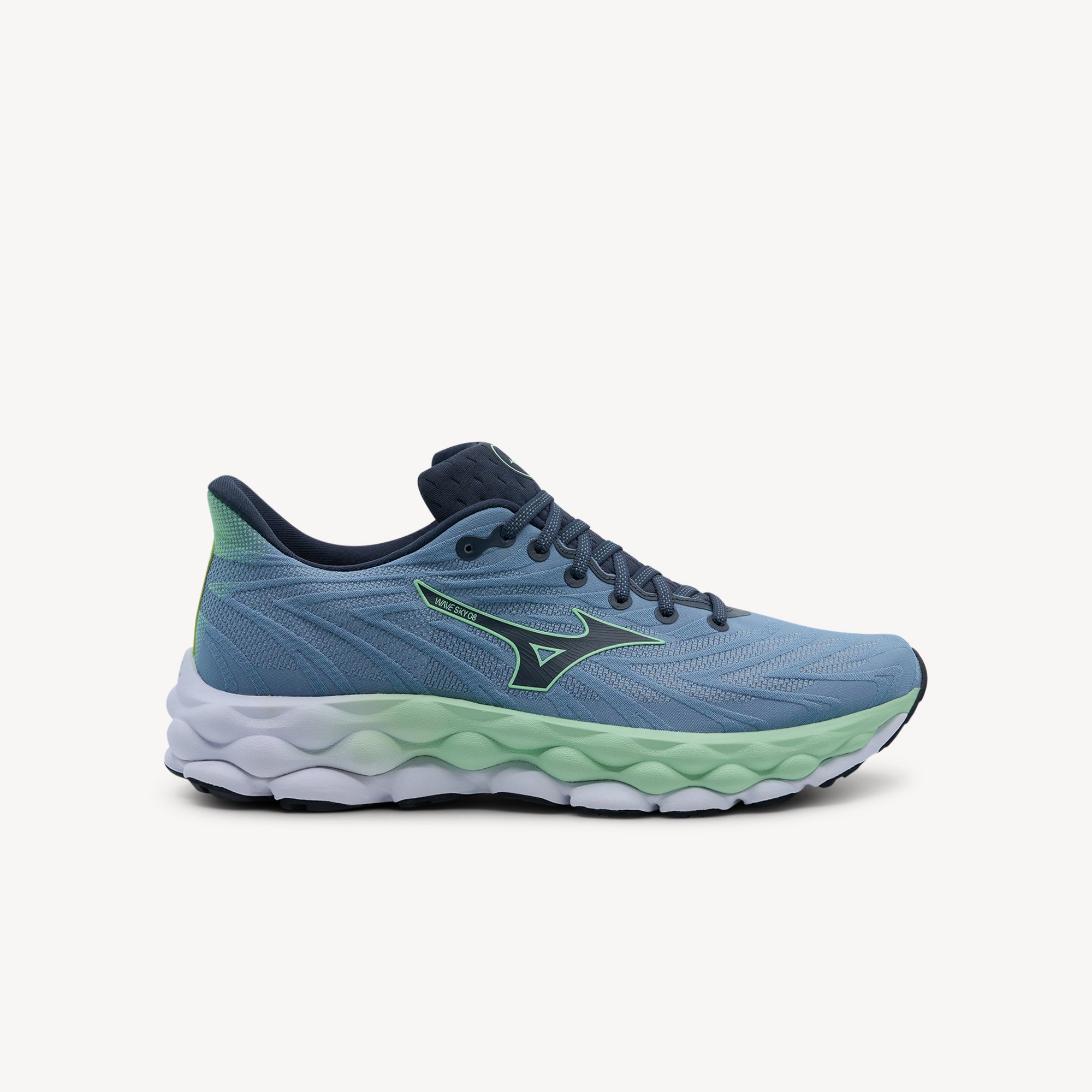Mizuno Wave Sky 8 Citadel / Vintage Indigo / Neo Mint Mens