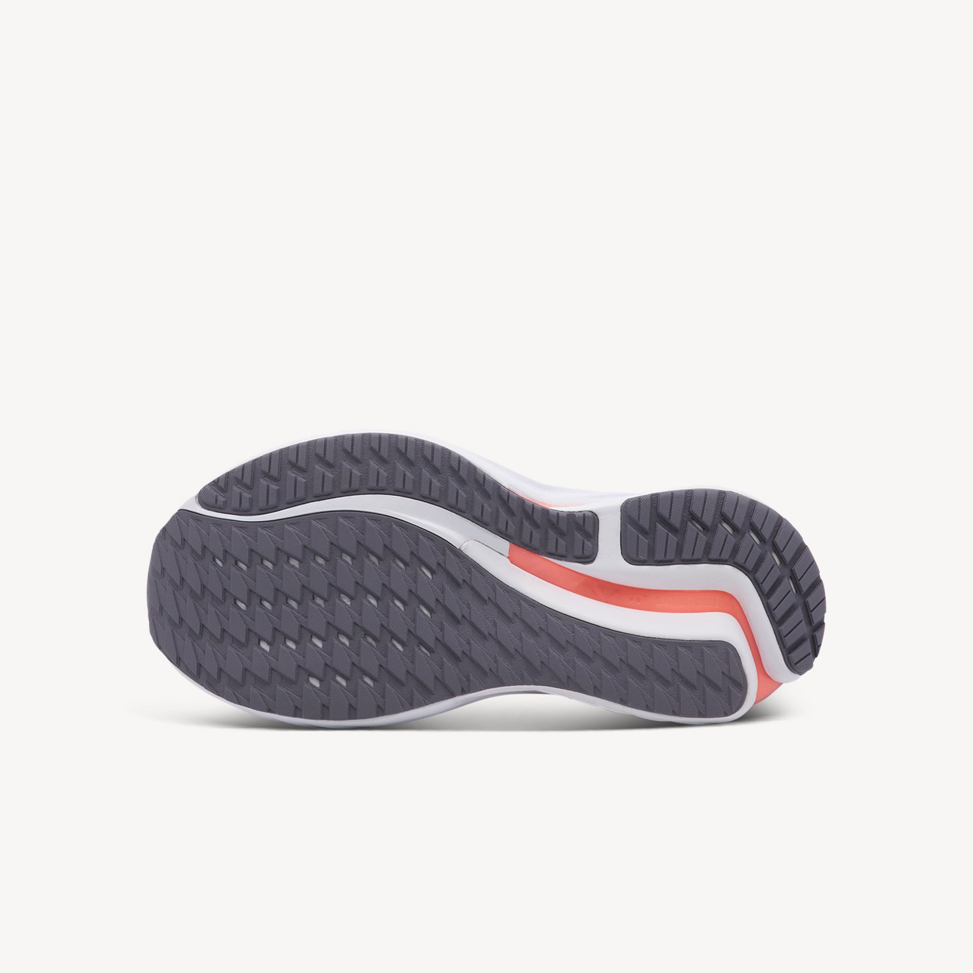 Outsole view of the Mizuno Wave Inspire 21. Connected forefoot design provides seamless transitions from midfoot to toe-off. Shop now at Profeet Footwear.