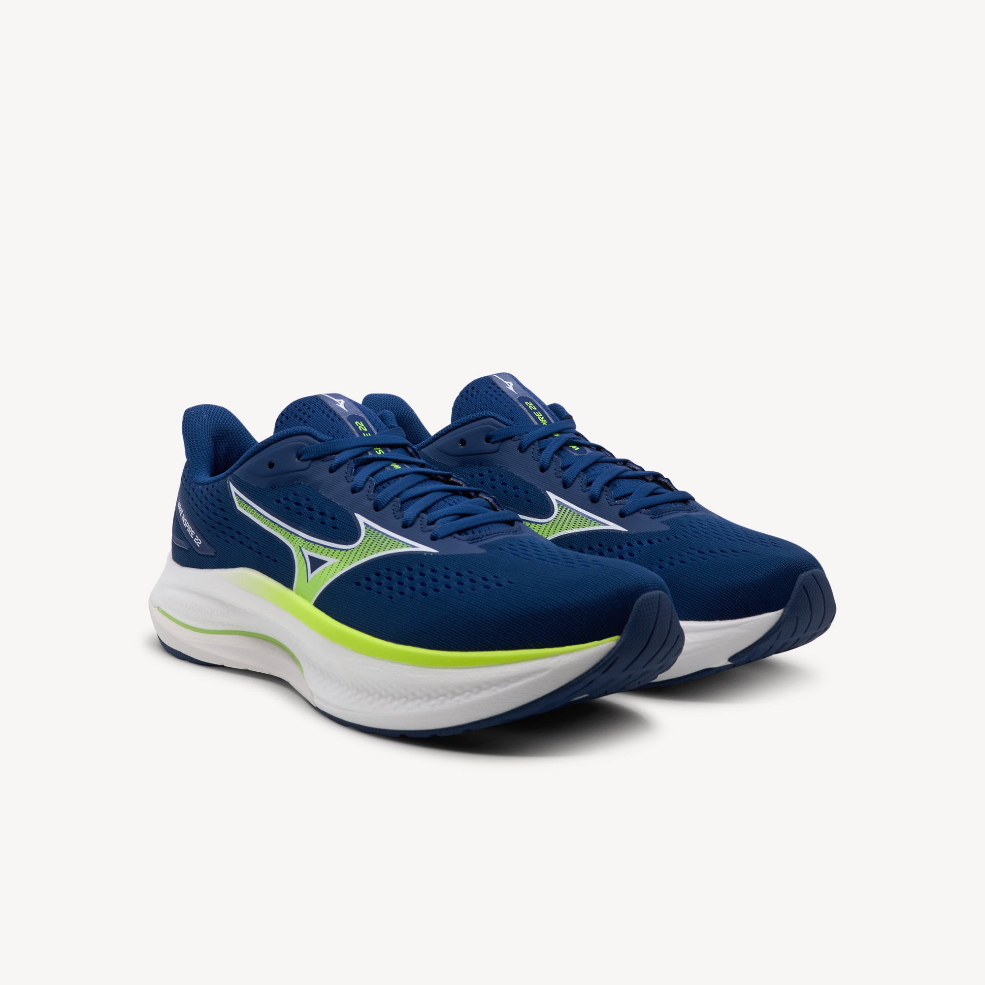 Side view of MIZUNO WAVE INSPIRE 22 features reliable stability support and responsive comfort at Profeet Footwear. Purpose-built running shoe. Expert-fitted.