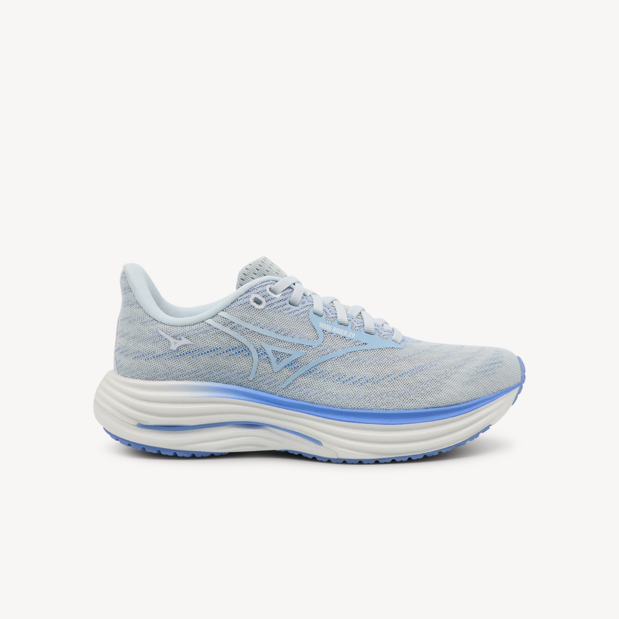 MIZUNO WAVE RIDER 29 features smooth cushioning and responsive performance at Profeet Footwear. Purpose-built running shoe for women. Expert-fitted.